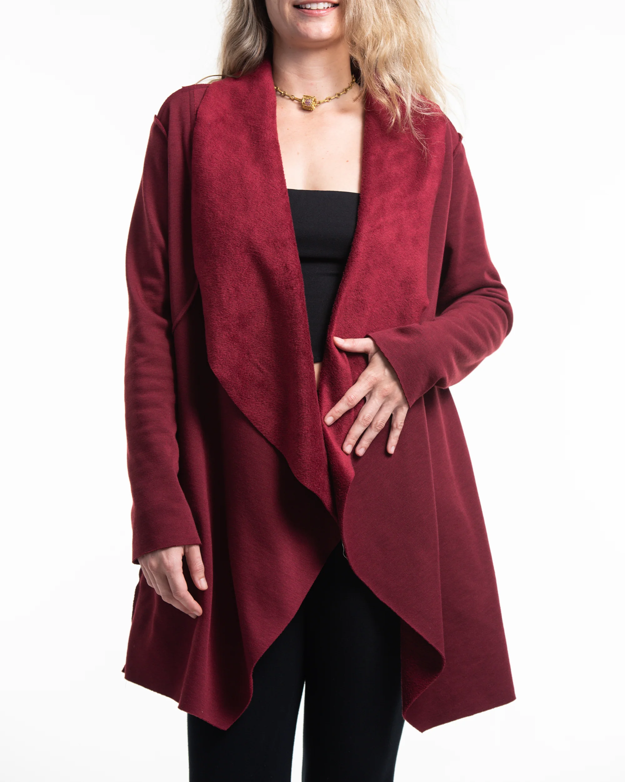 2251-Fleece-Cardigan-in-Red-5.webp Fleece Cardigan in Red