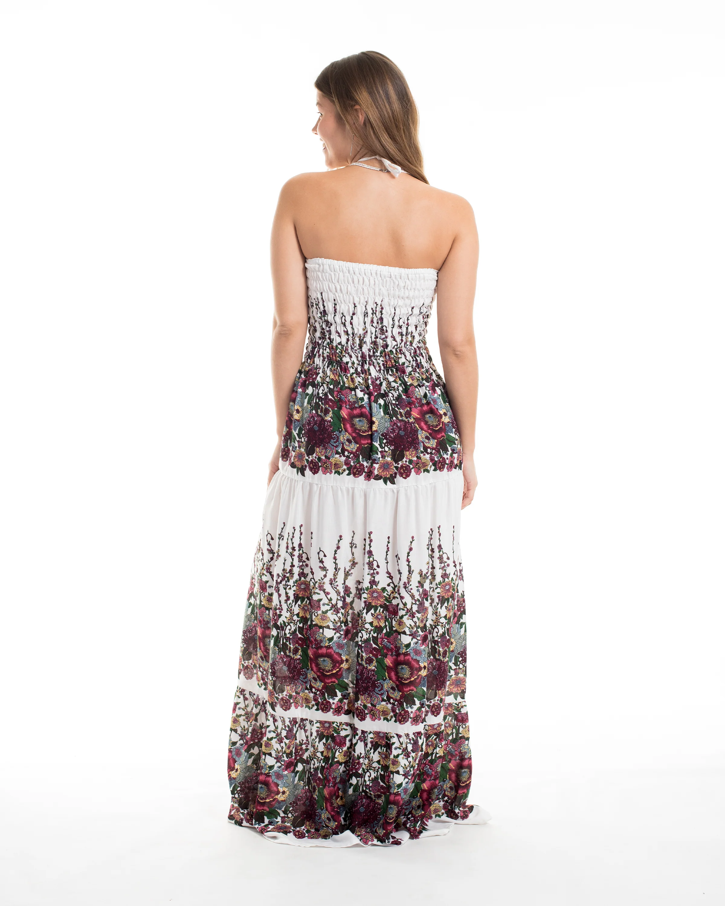 2255-Floral-Smocked-Maxi-Dress-in-White-3.webp Floral Smocked Maxi Dress in White
