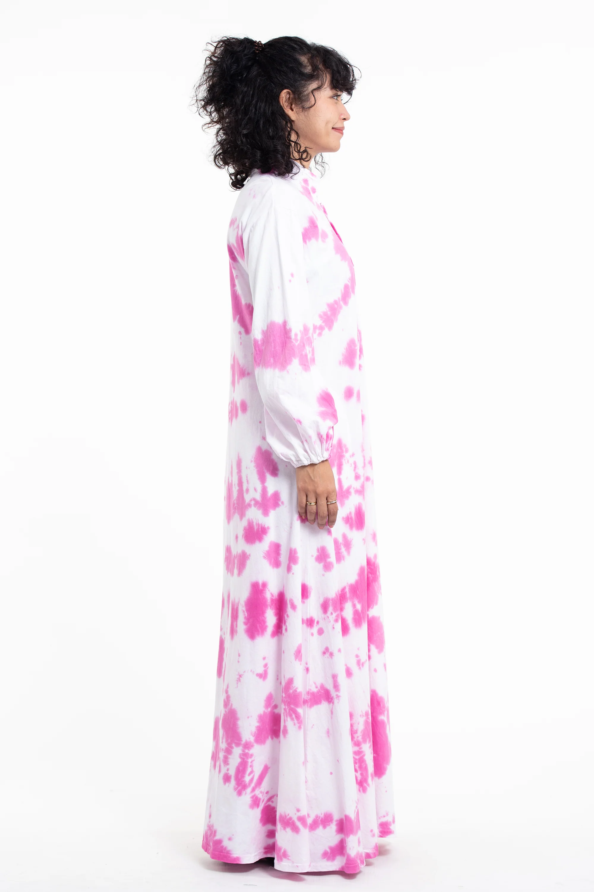 2272-Tie-Dye-Long-Sleeve-Maxi-Dress-in-Pink-4.webp Tie Dye Long Sleeve Maxi Dress in Pink