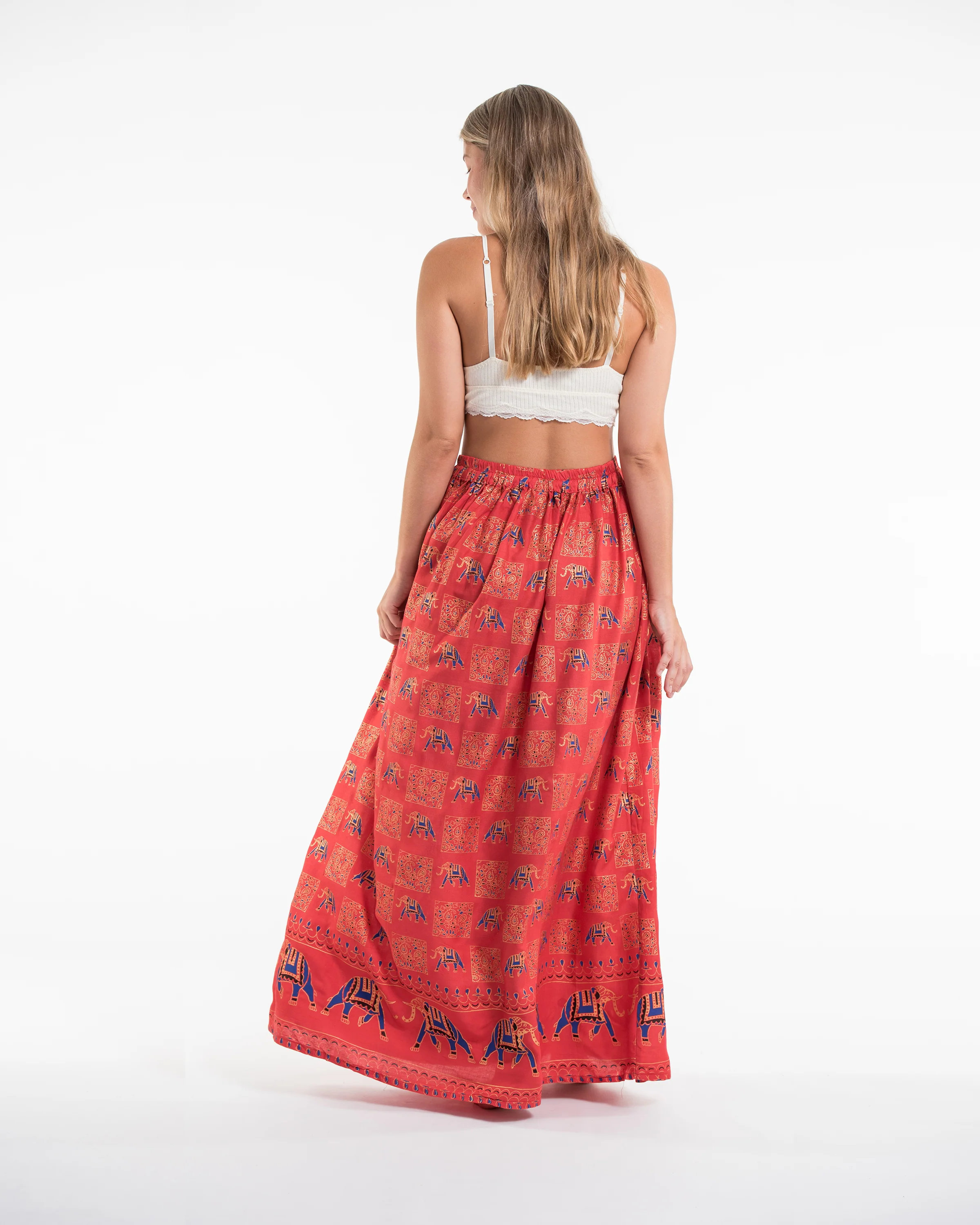 2274-Elephant-Print-Midi-Skirt-in-Red-4.webp Elephant Print Midi Skirt in Red