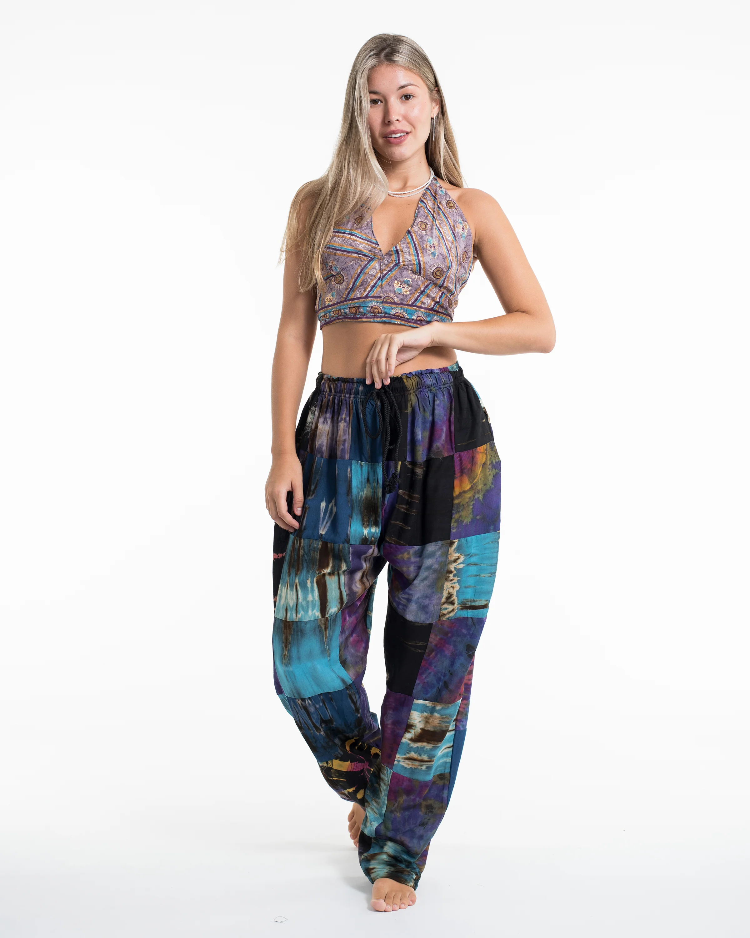 2278-Floral-Halter-Crop-Top-in-Lilac-Gold-4.webp Floral Halter Crop Top in Lilac Gold