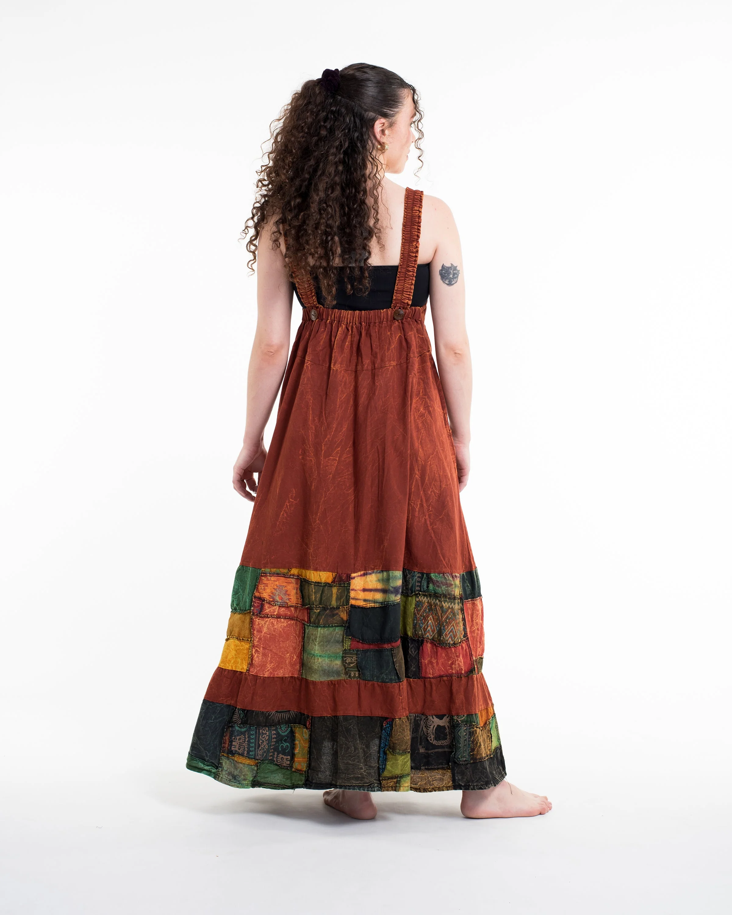 2284-Patchwork-Stonewash-Overall-Dress-in-Multi-Brick-3.webp Patchwork Stonewash Overall Dress in Multi Brick