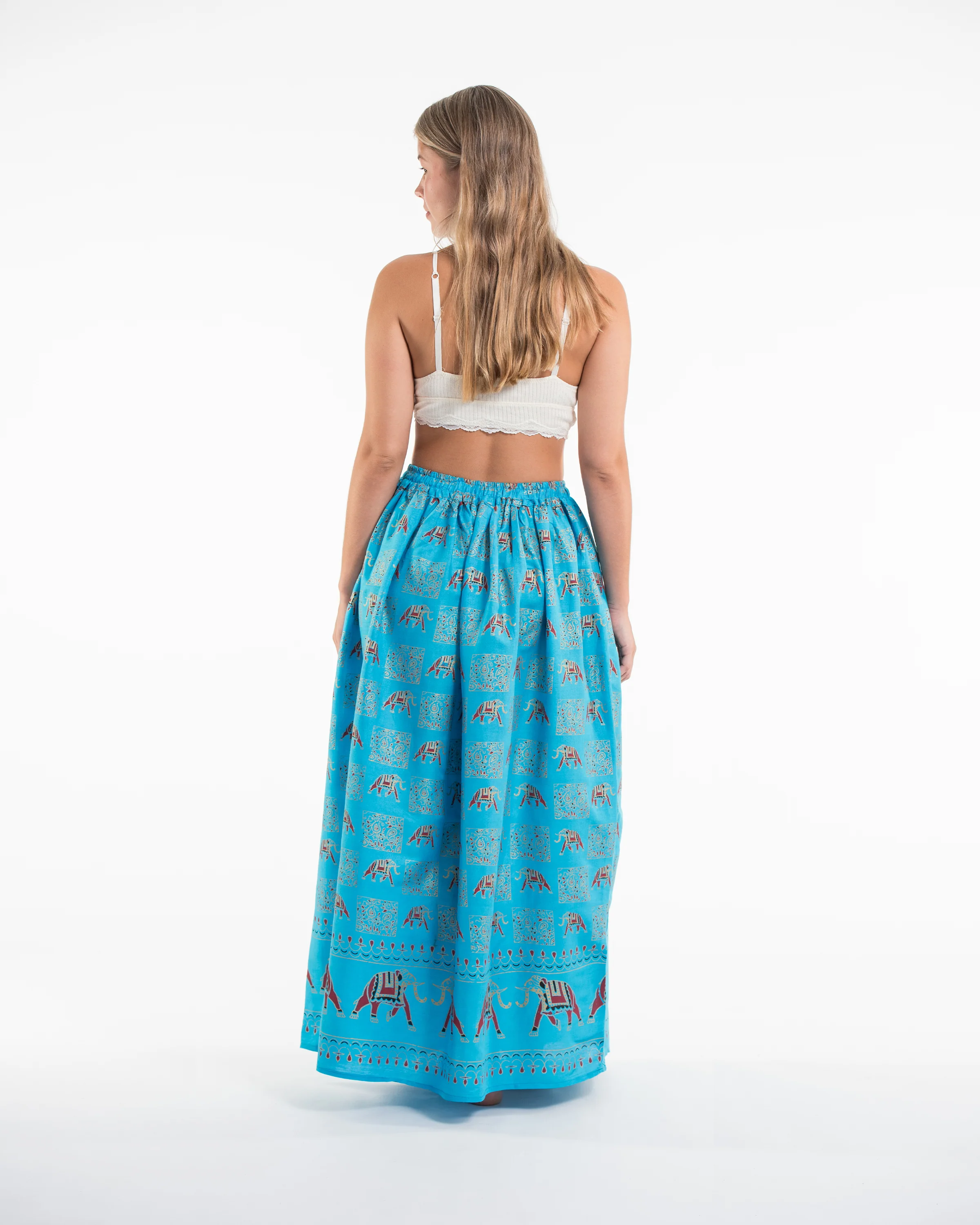 2287-Elephant-Print-Midi-Skirt-in-Blue-4.webp Elephant Print Midi Skirt in Blue