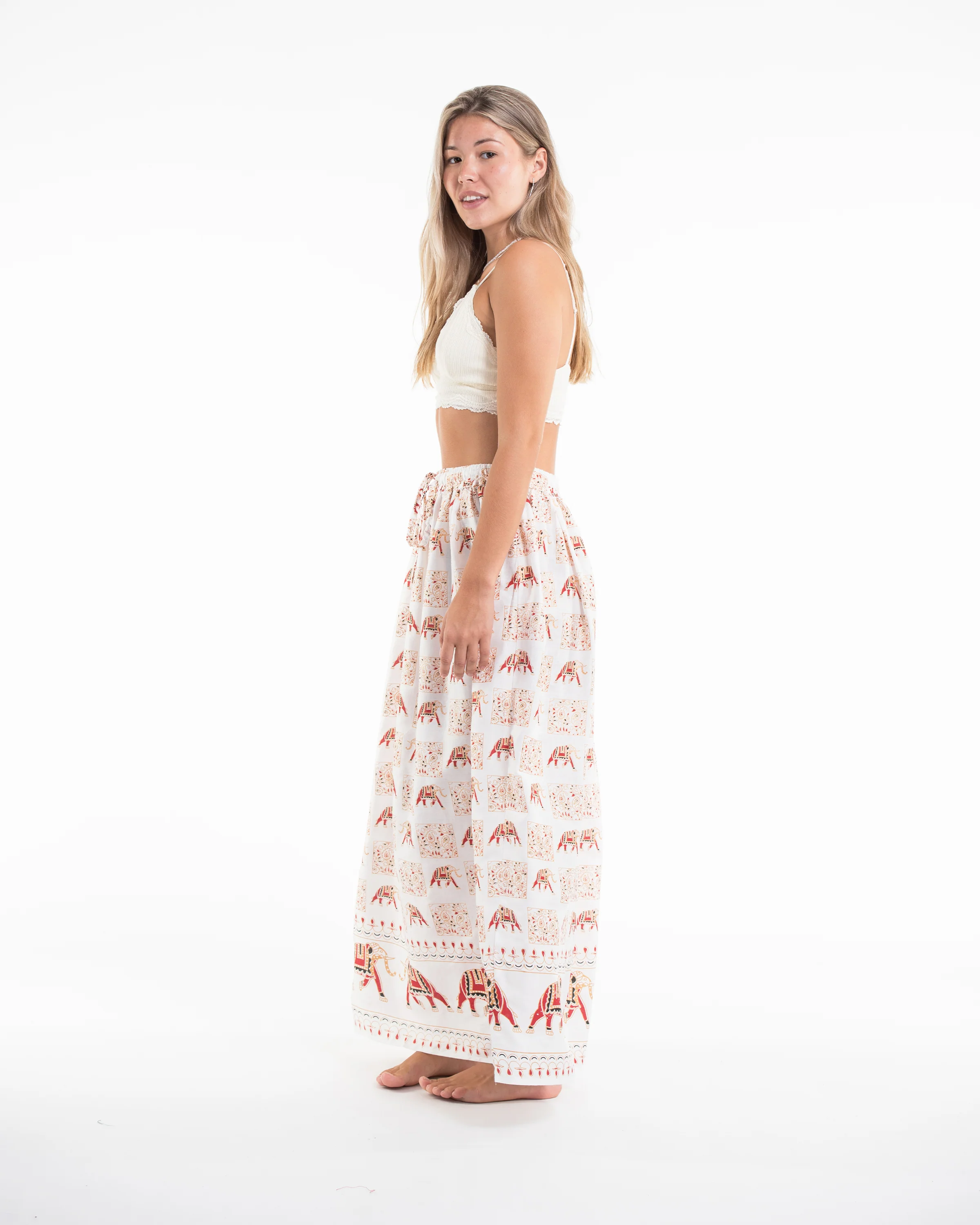 2289-Elephant-Print-Midi-Skirt-in-White-3.webp Elephant Print Midi Skirt in White
