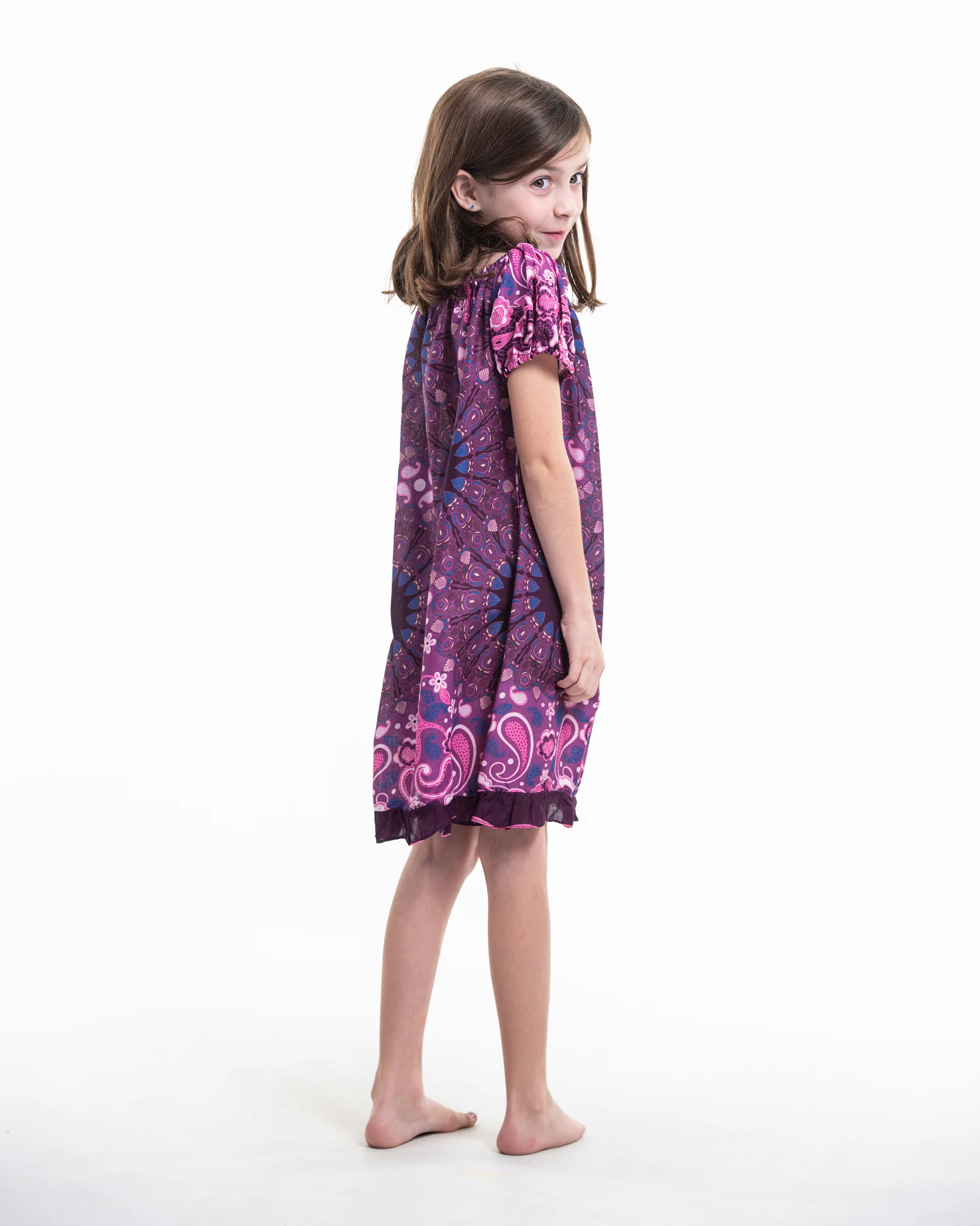 230-Kids-Paisley-Mandalas-Dress-in-Purple-3.webp Kids Paisley Mandalas Dress in Purple