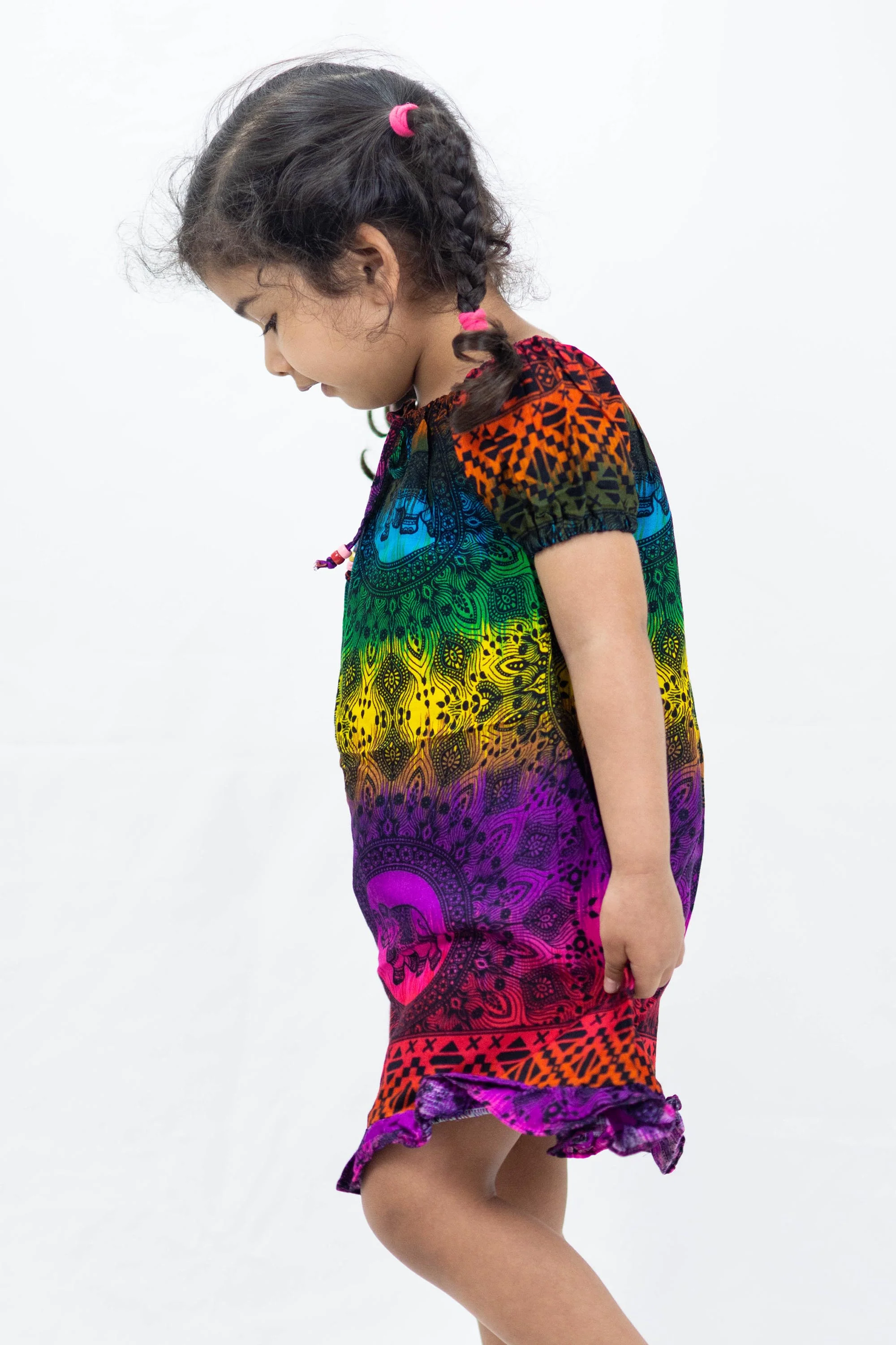 2324-Kids-Rainbow-Elephant-Dress-in-Purple-3.webp Kids Rainbow Elephant Dress in Purple