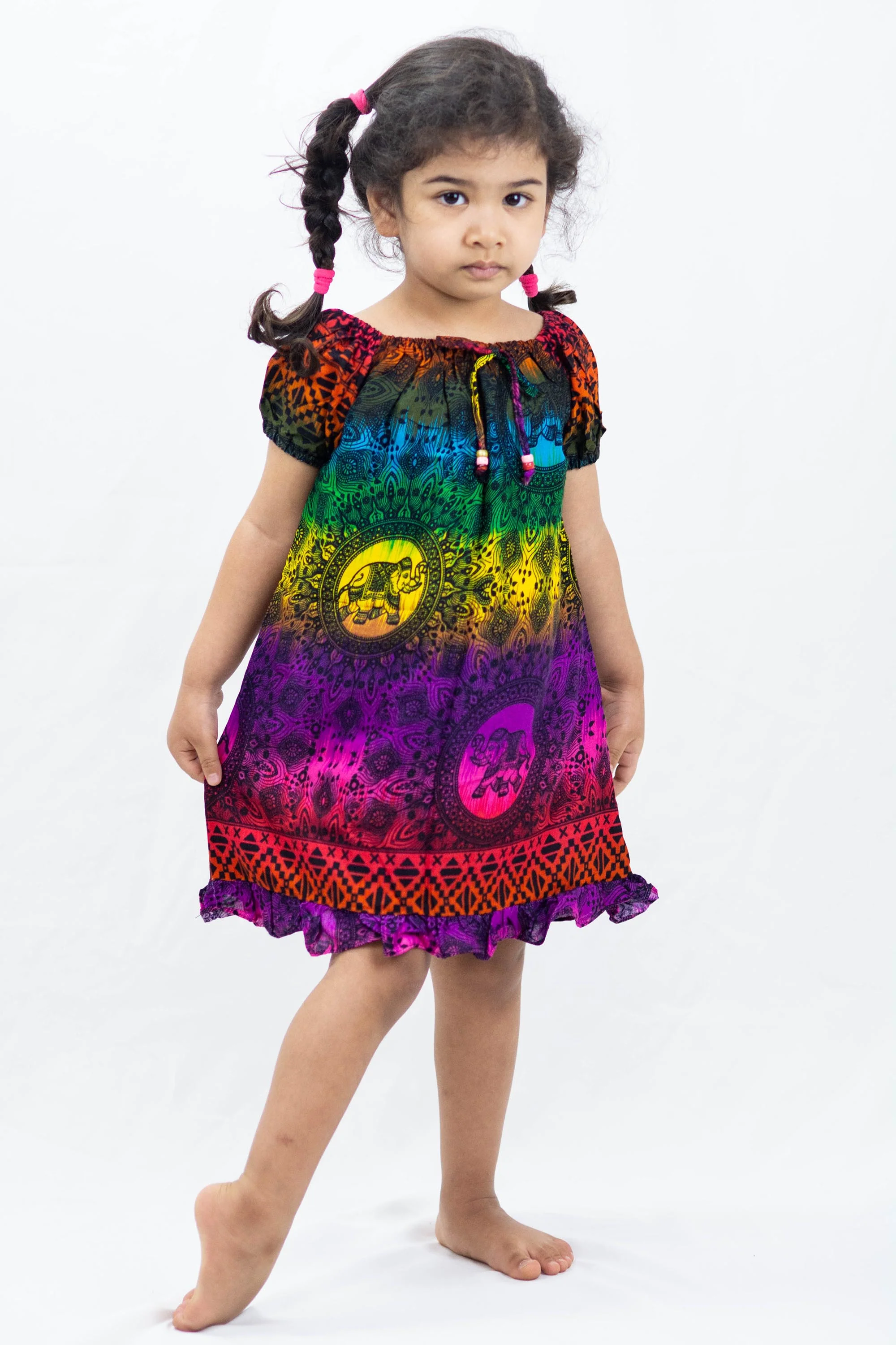 2324-Kids-Rainbow-Elephant-Dress-in-Purple-4.webp Kids Rainbow Elephant Dress in Purple