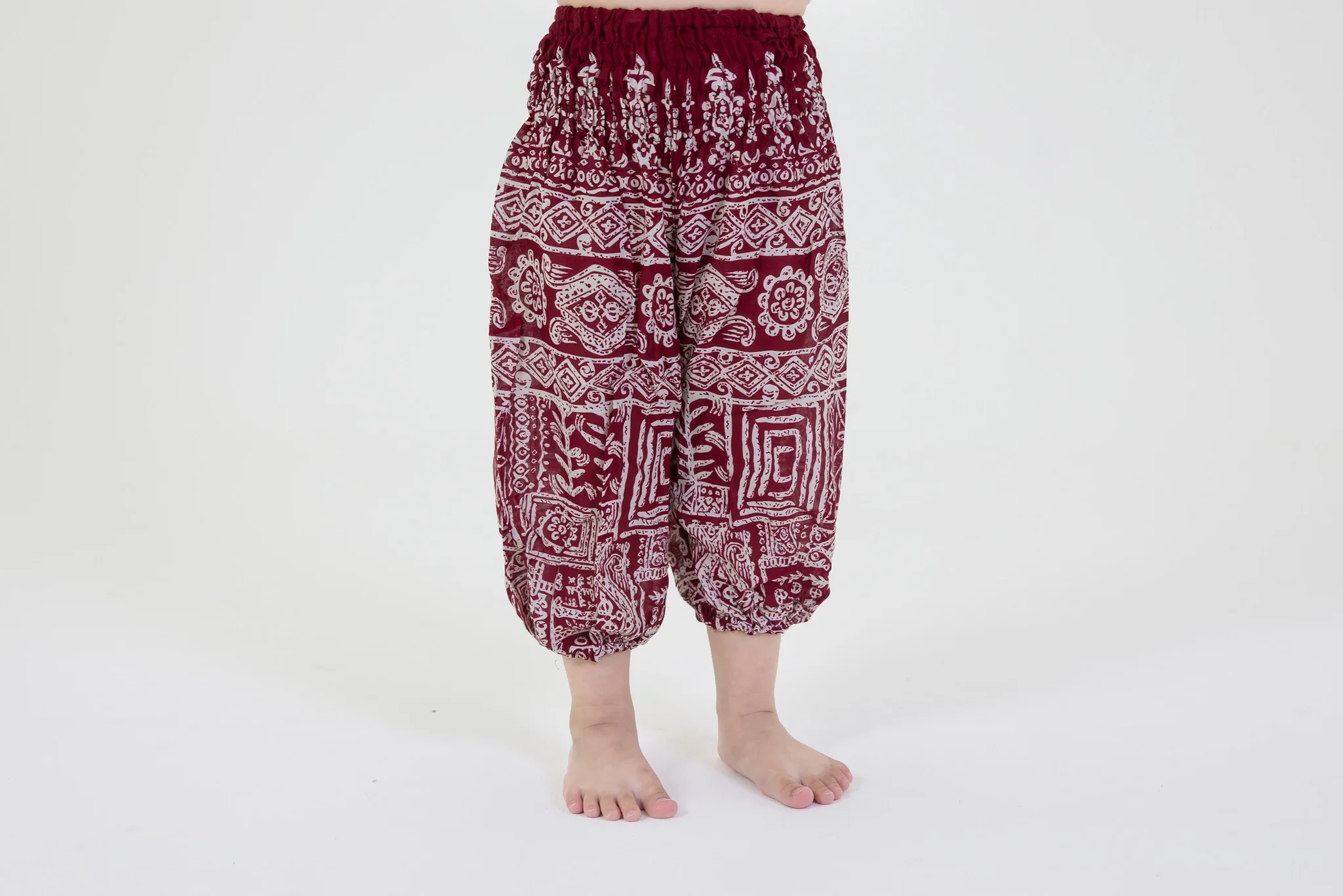 Tribal Prints Kids Harem Pants in Red