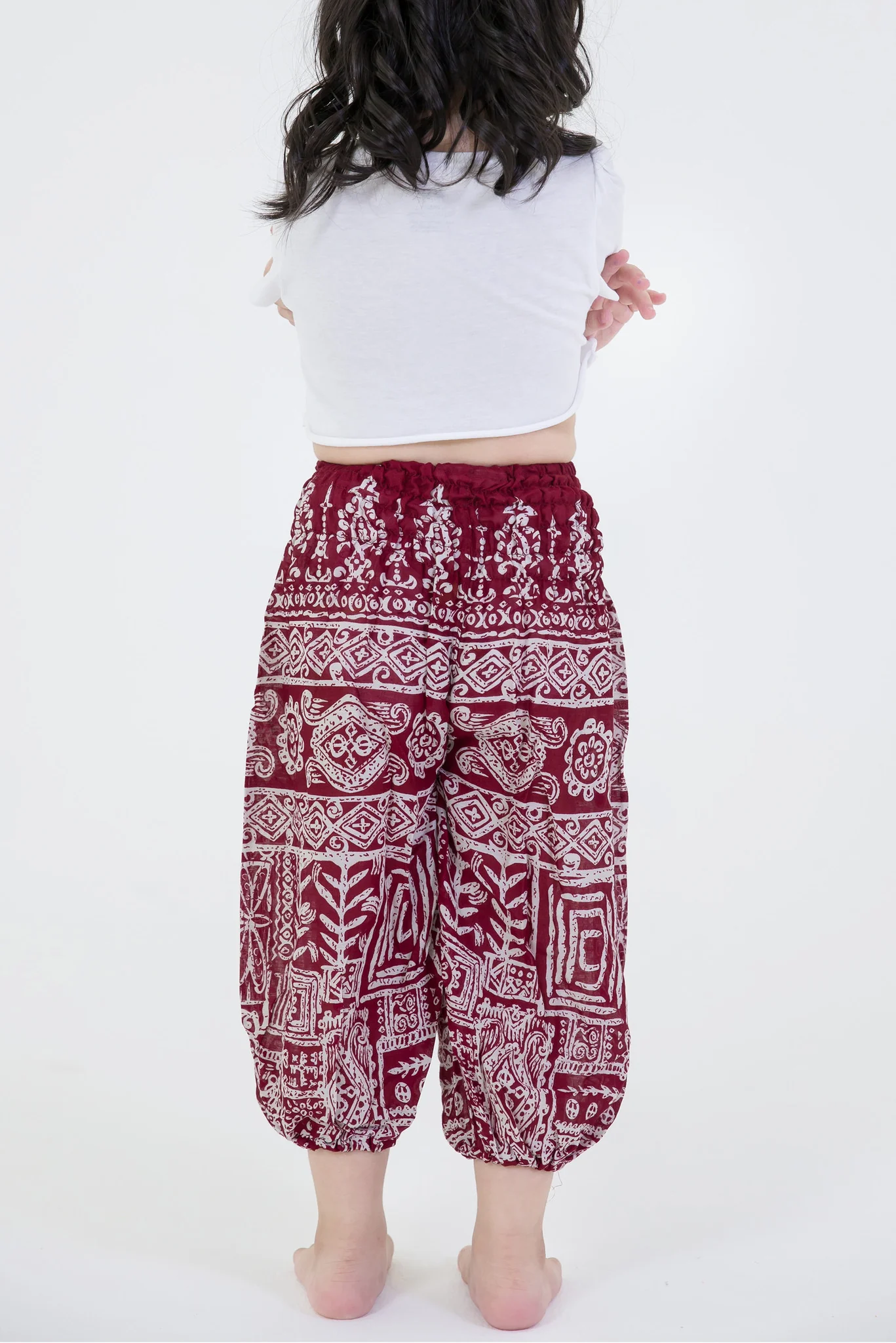 2344-Tribal-Prints-Kids-Harem-Pants-in-Red-3.webp Tribal Prints Kids Harem Pants in Red