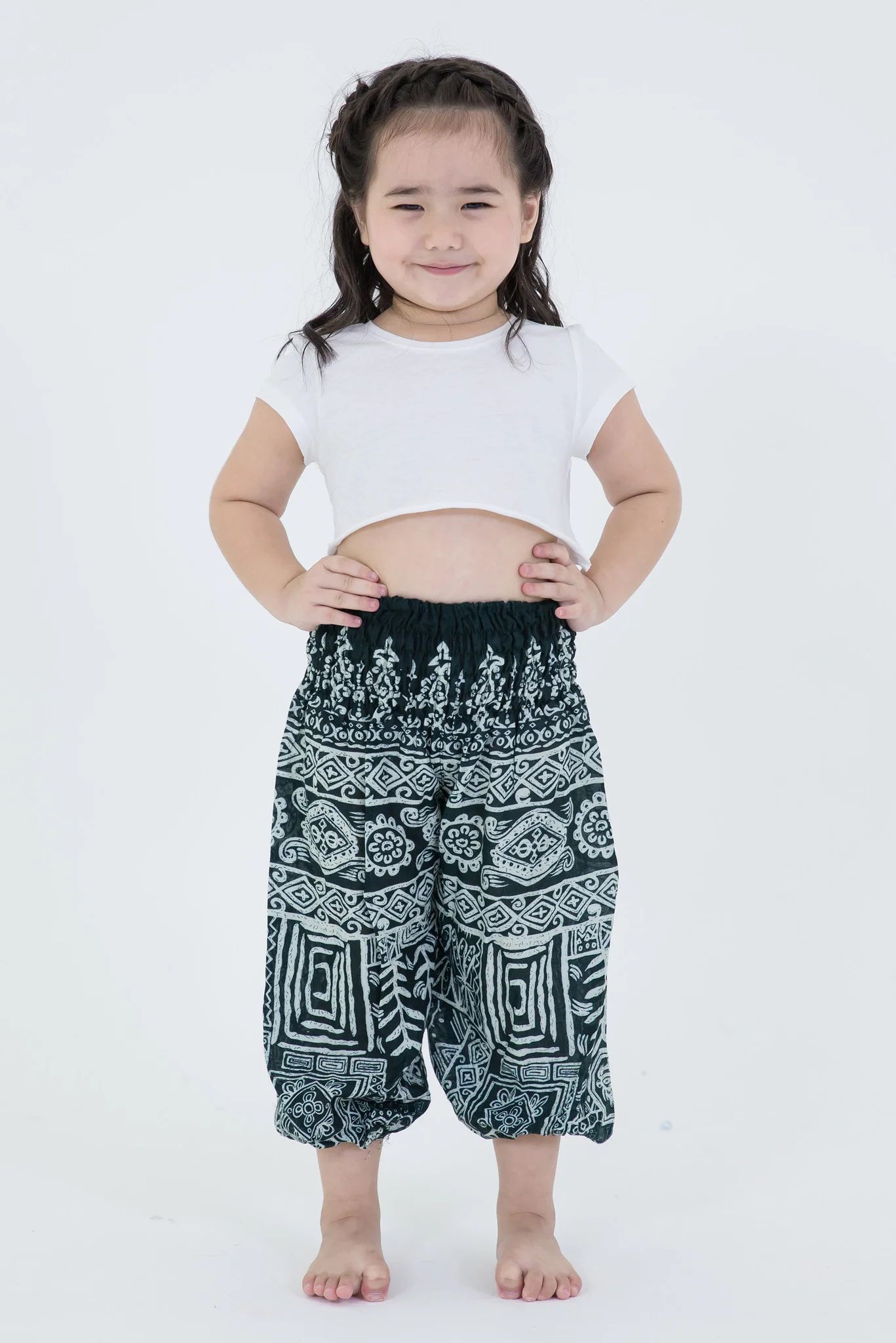 2348-Tribal-Prints-Kids-Harem-Pants-in-Green-3.webp Tribal Prints Kids Harem Pants in Green