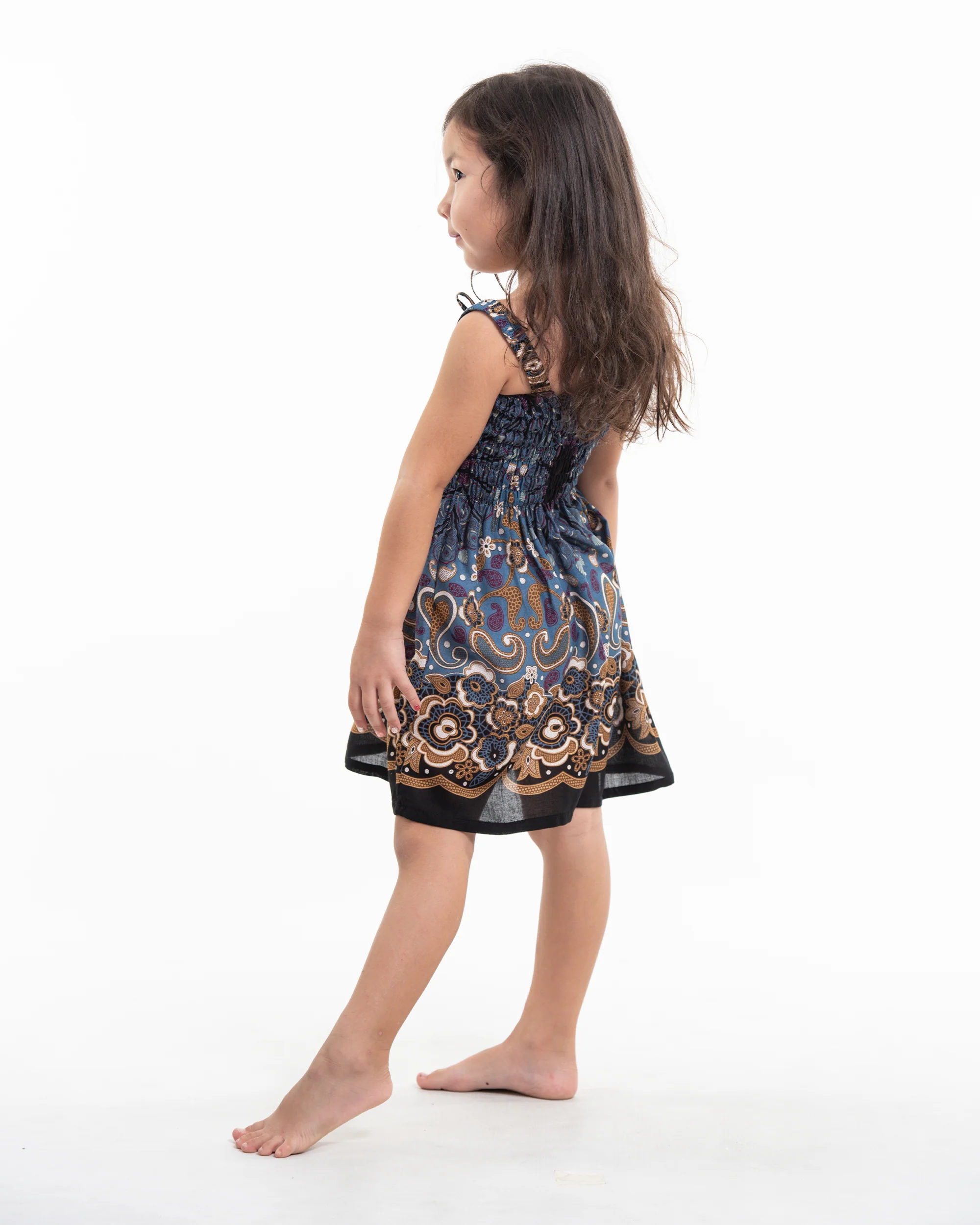 238-Kids-Paisley-Mandalas-Smock-Dress-in-Blue-Gray-3.webp Kids Paisley Mandalas Smock Dress in Blue Gray