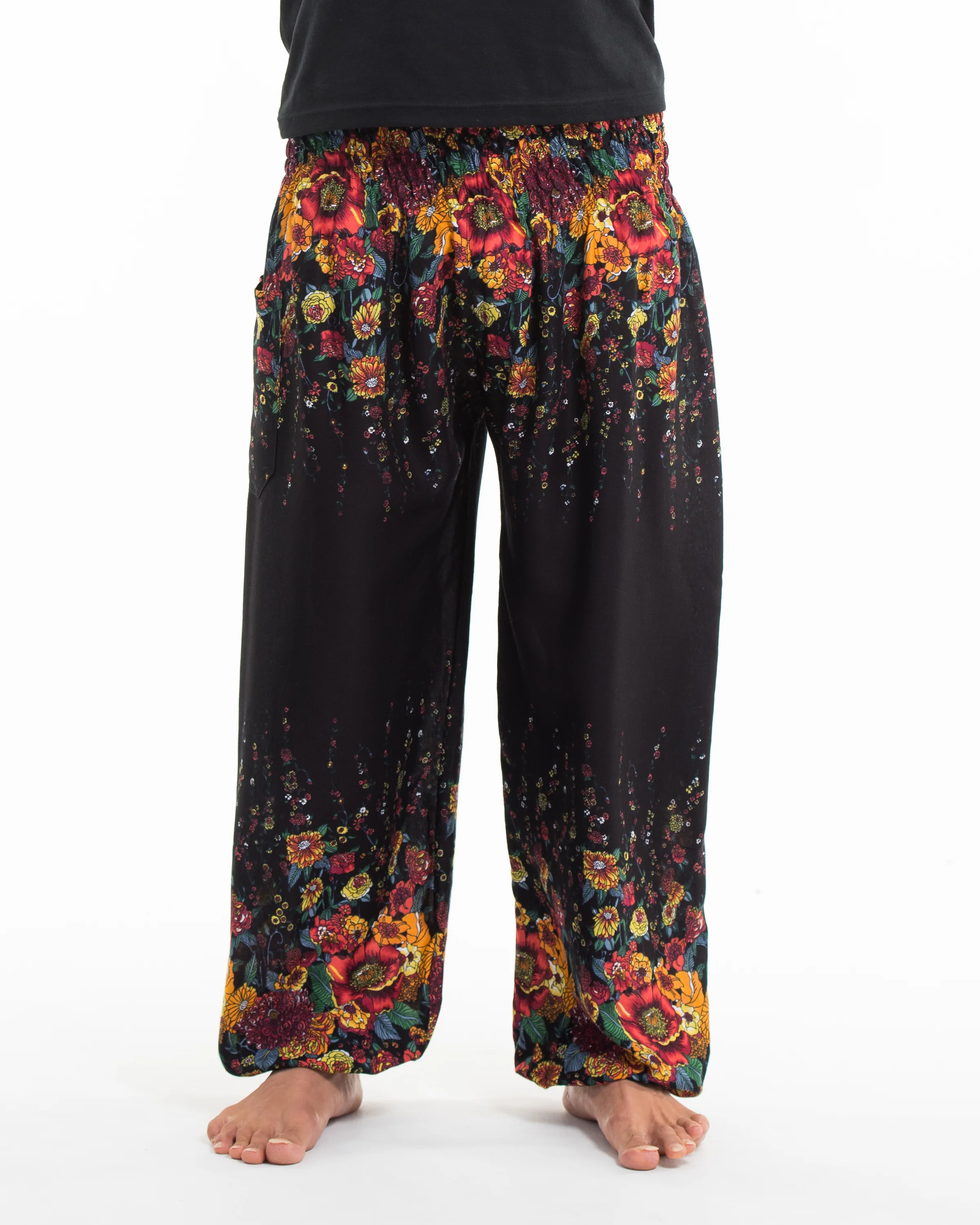 2389-Plus-Size-Floral-Women-s-Harem-Pants-in-Black-5.webp Plus Size Floral Women's Harem Pants in Black