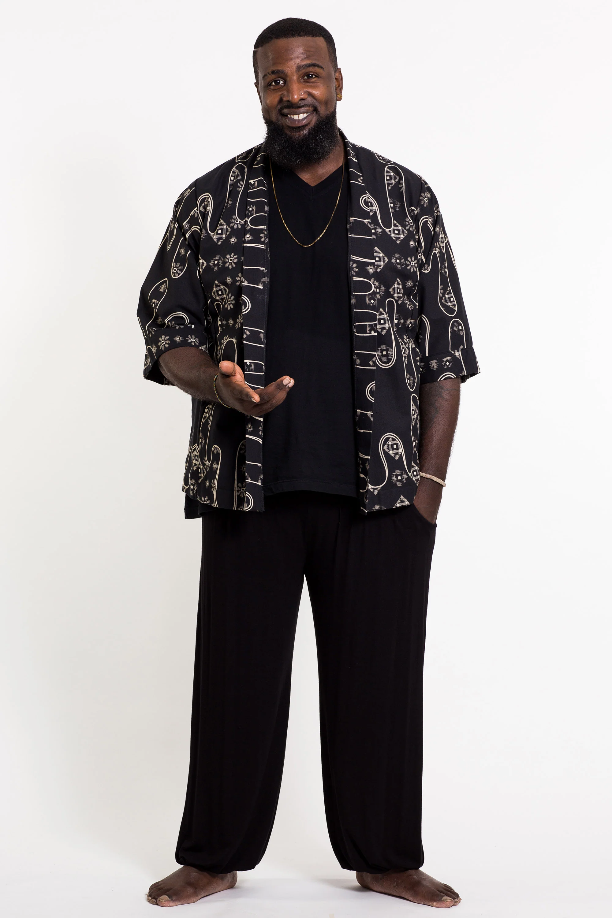 2404-Japanese-Print-Cotton-Kimono-Cardigan-in-Black-7.webp Japanese Print Cotton Kimono Cardigan in Black