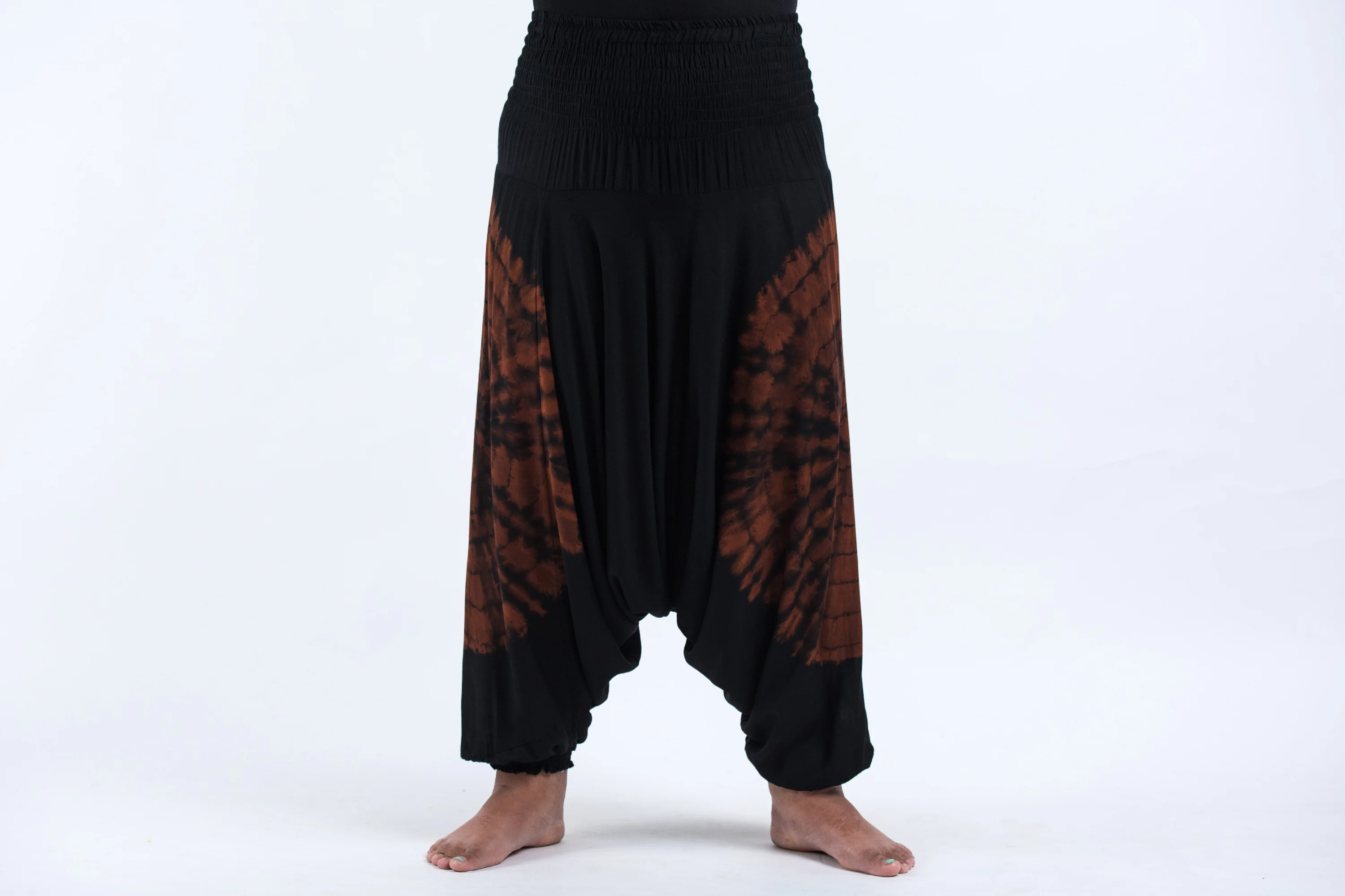 Plus Size Tie Dye 2-in-1 Jumpsuit Harem Pants in Black 03