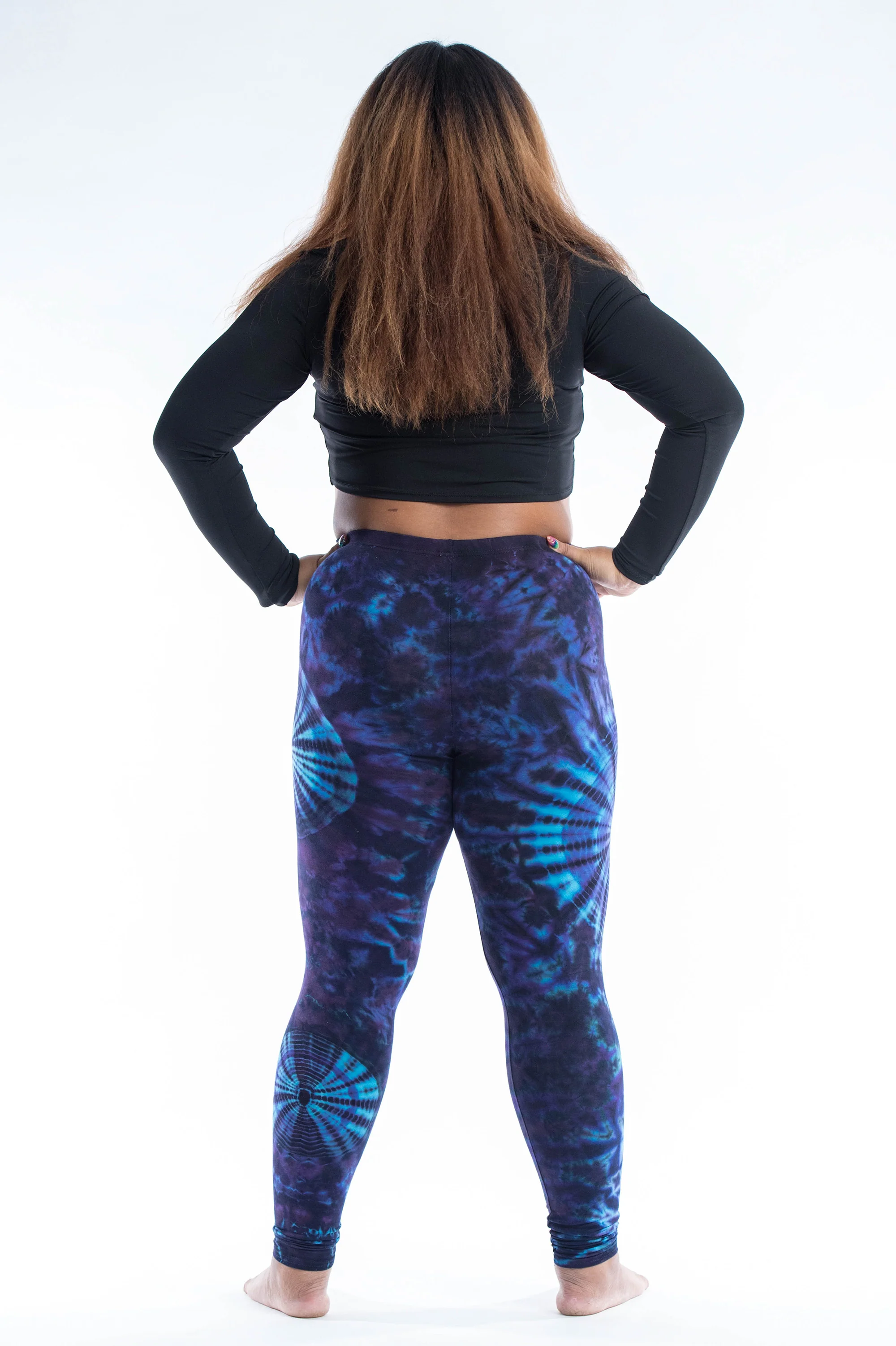 2412-Plus-Size-Swirls-Tie-Dye-Cotton-Leggings-in-Indigo-4.webp Plus Size Swirls Tie Dye Cotton Leggings in Indigo