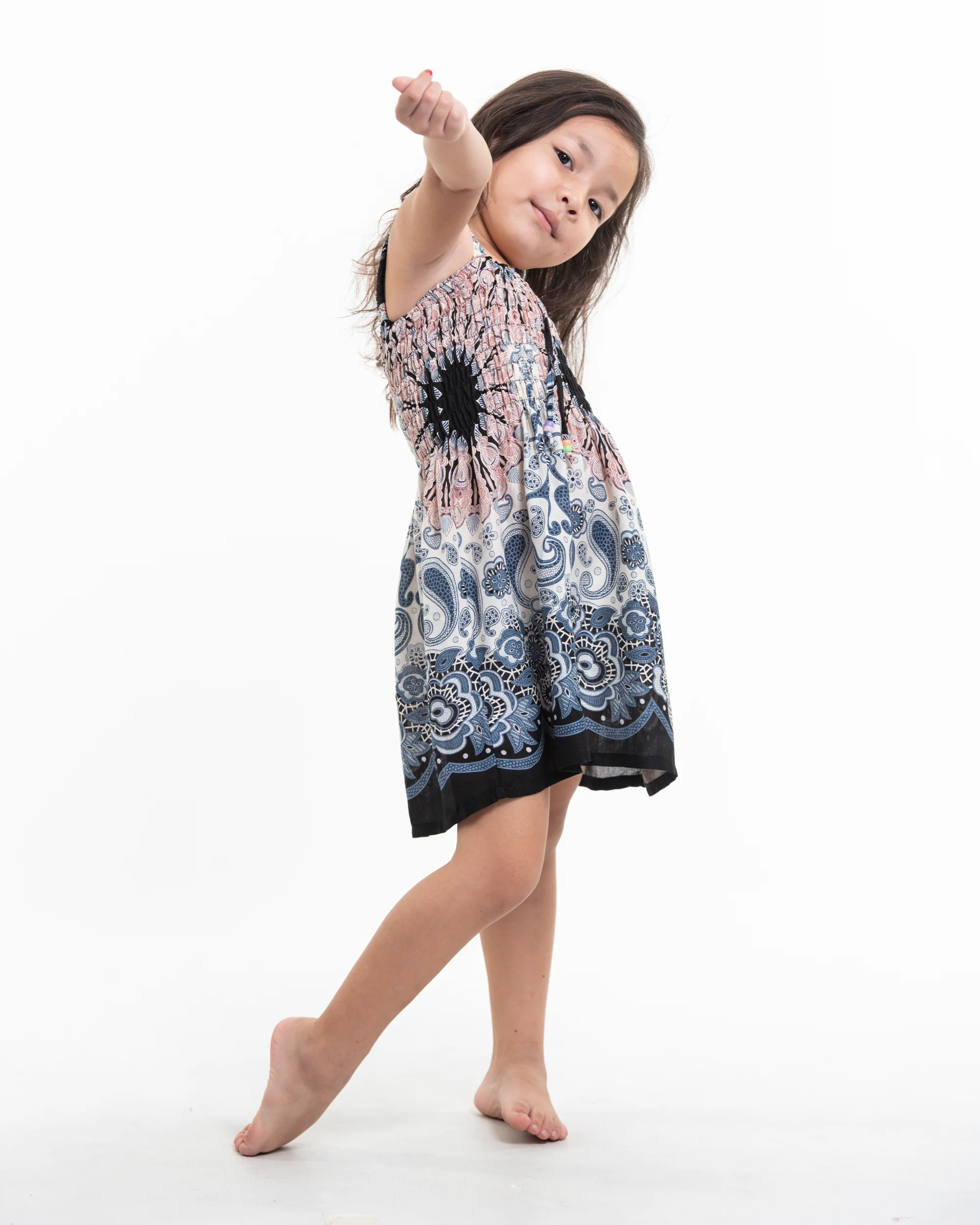242-Kids-Paisley-Mandalas-Smock-Dress-in-Silver-Gray-3.webp Kids Paisley Mandalas Smock Dress in Silver Gray