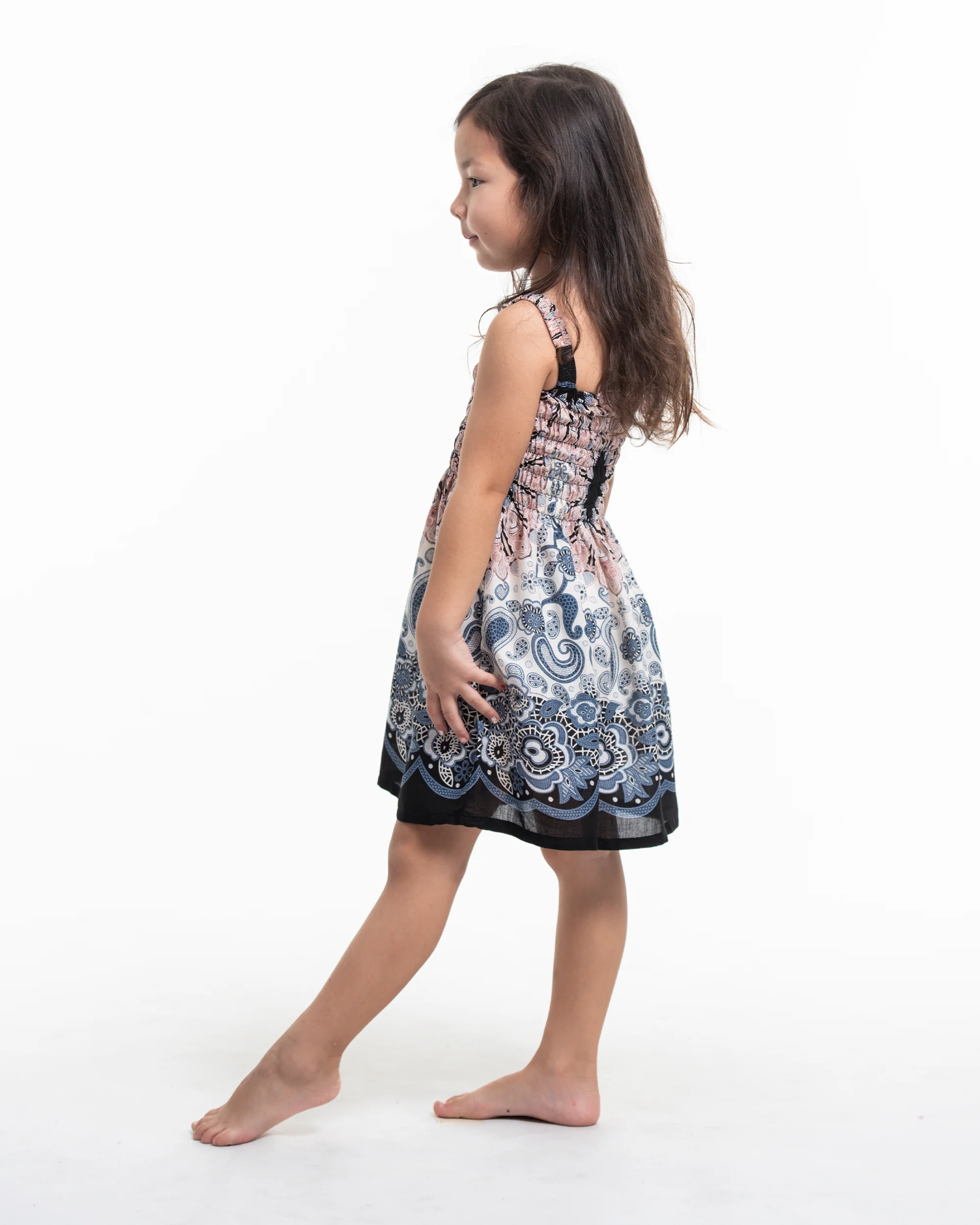 242-Kids-Paisley-Mandalas-Smock-Dress-in-Silver-Gray-4.webp Kids Paisley Mandalas Smock Dress in Silver Gray