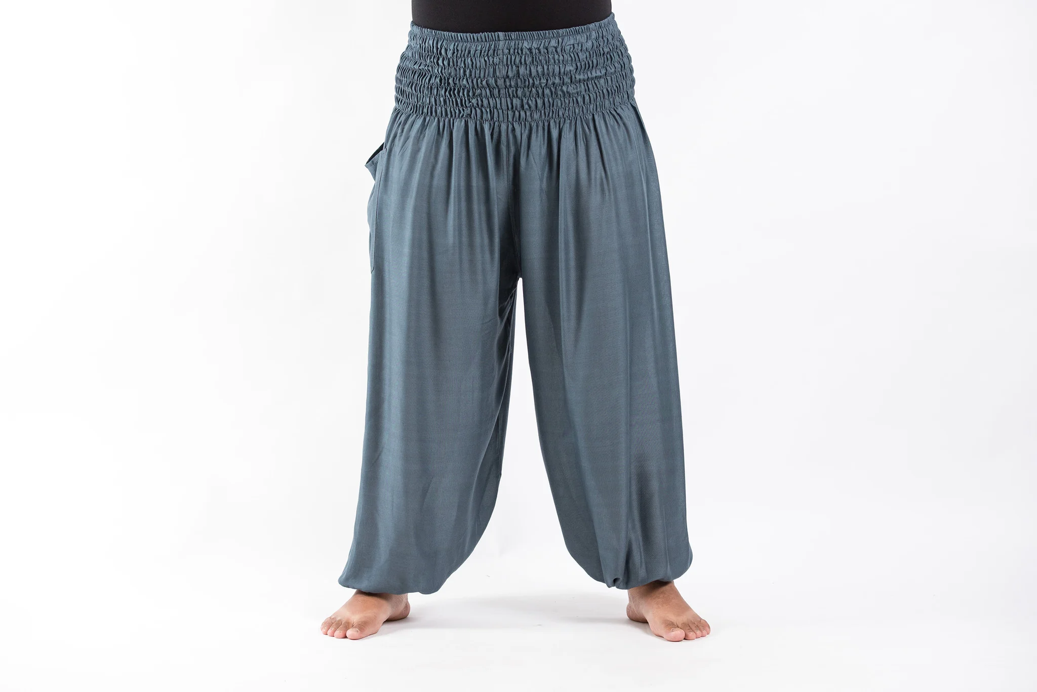 2427-Plus-Size-Solid-Color-Women-s-Harem-Pants-in-Gray-2.webp Plus Size Solid Color Women's Harem Pants in Gray