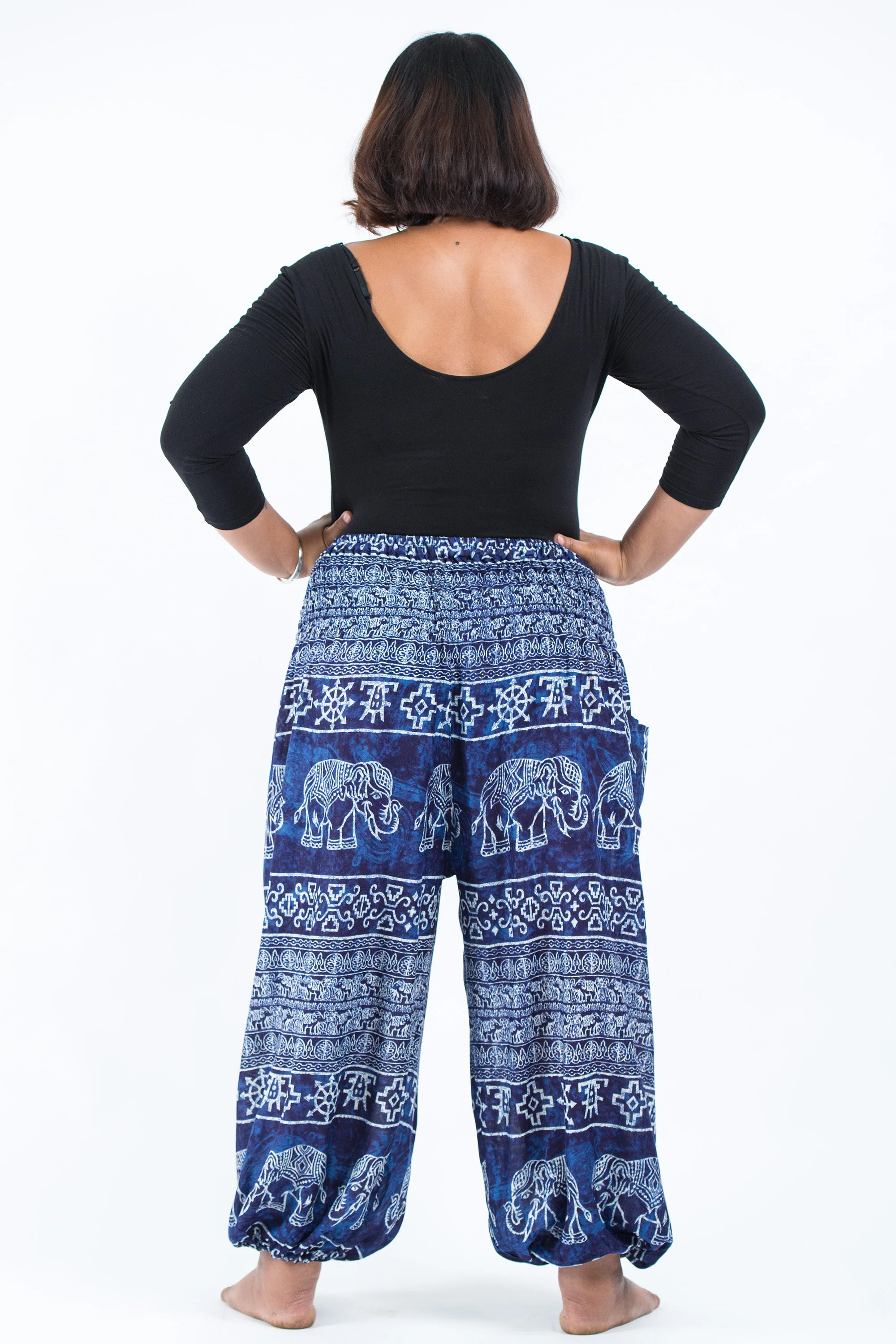 2434-Plus-Size-Marble-Elephant-Women-s-Elephant-Pants-in-Blue-4.webp Plus Size Marble Elephant Women's Elephant Pants in Blue
