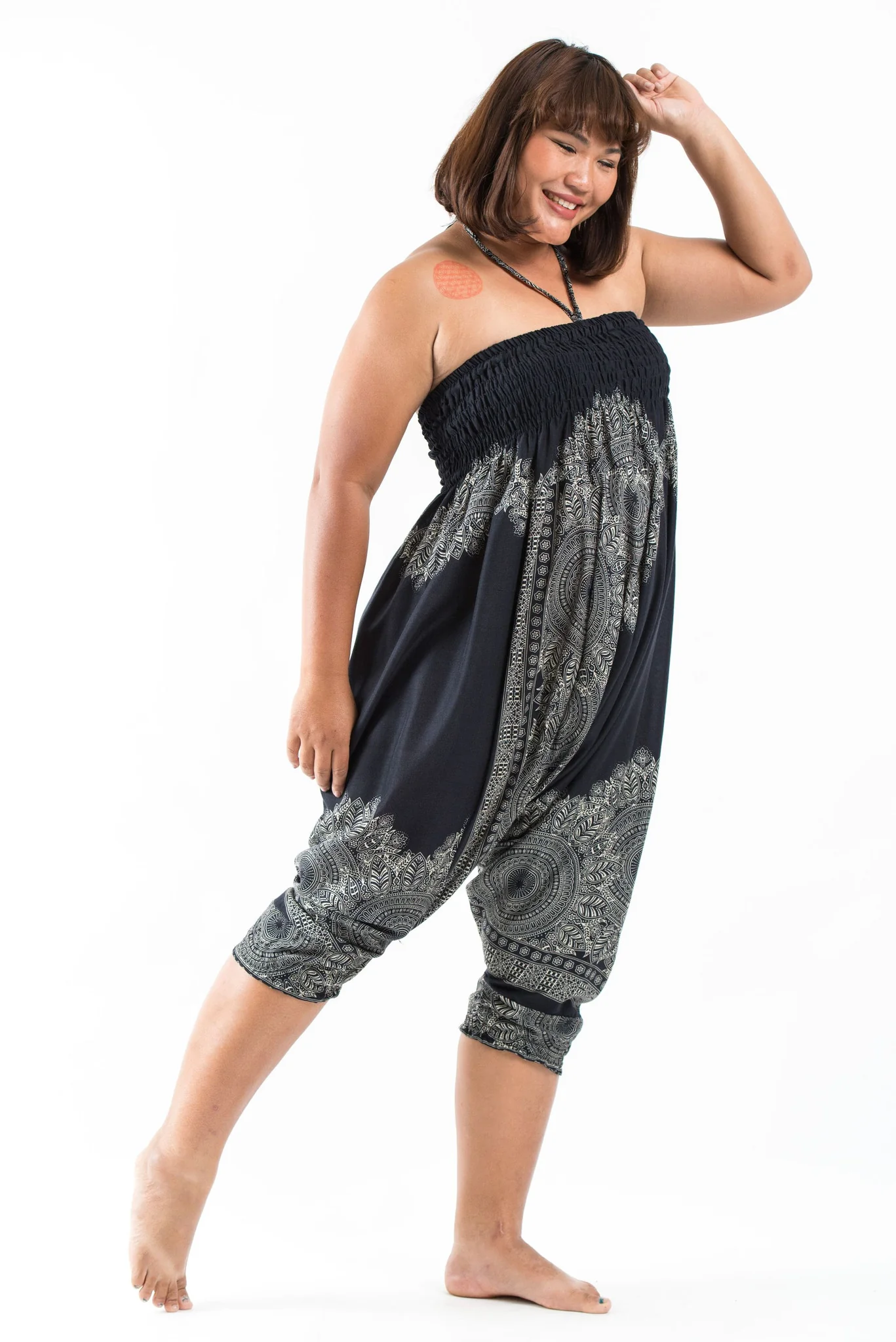 2435-Plus-Size-Floral-Mandalas-2-in-1-Jumpsuit-Harem-Pants-in-Black-5.webp Plus Size Floral Mandalas 2-in-1 Jumpsuit Harem Pants in Black