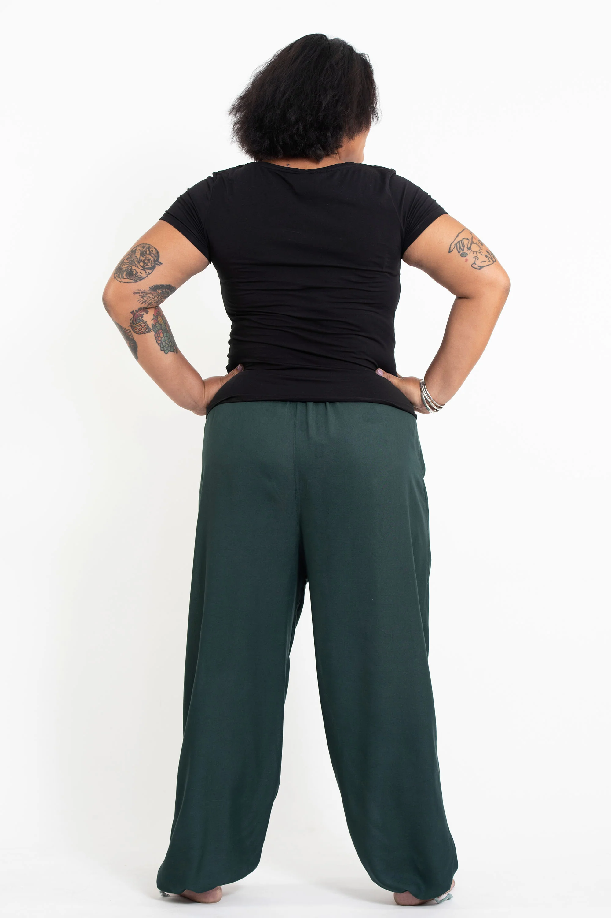 2441-Plus-Size-Solid-Color-Drawstring-Women-s-Yoga-Massage-Pants-in-Dark-Teal-4.webp Plus Size Solid Color Drawstring Women's Yoga Massage Pants in Dark Teal