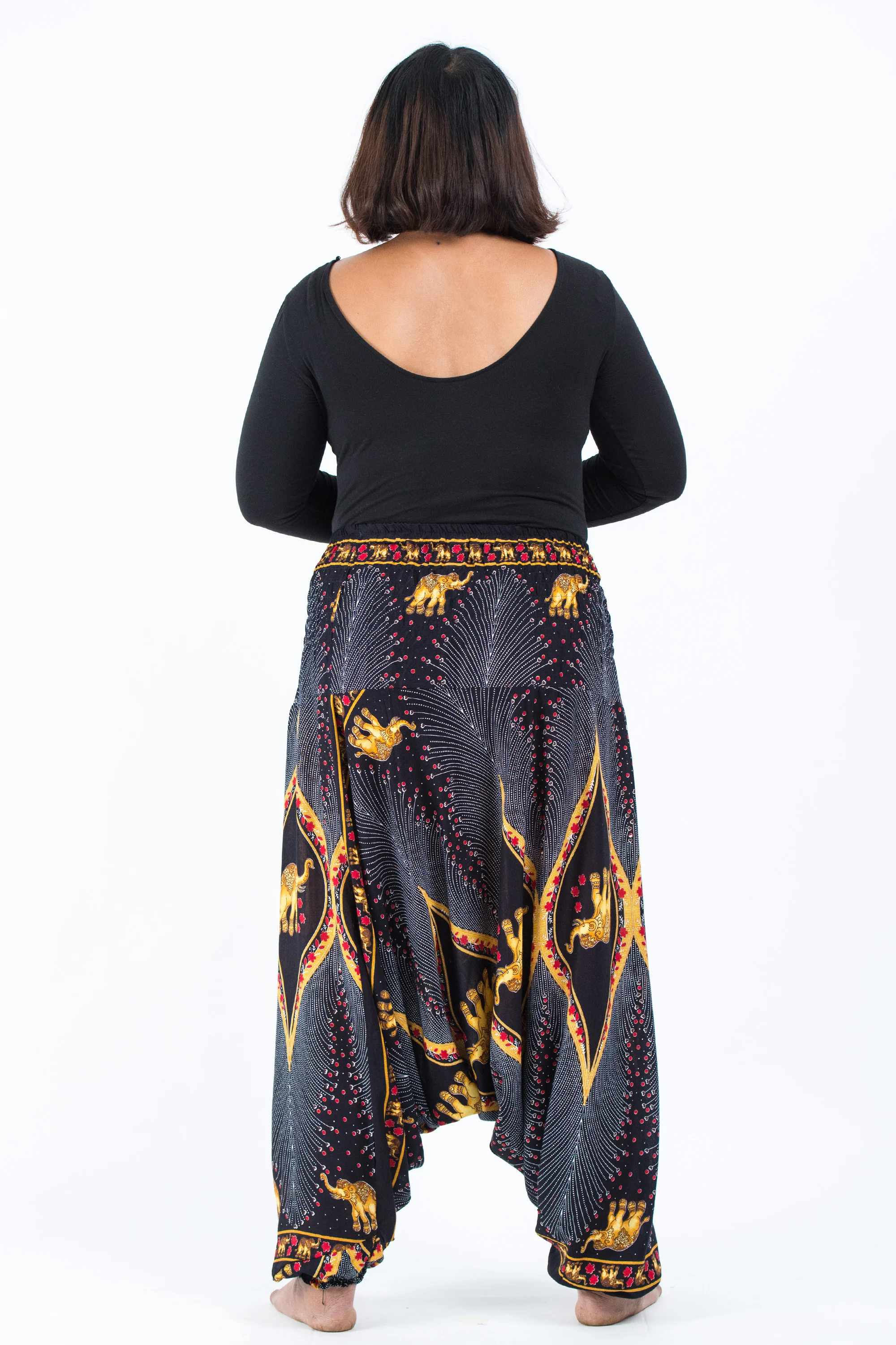 2446-Plus-Size-Peacock-Elephant-2-in-1-Jumpsuit-Elephant-Pants-in-Black-4.webp Plus Size Peacock Elephant 2-in-1 Jumpsuit Elephant Pants in Black