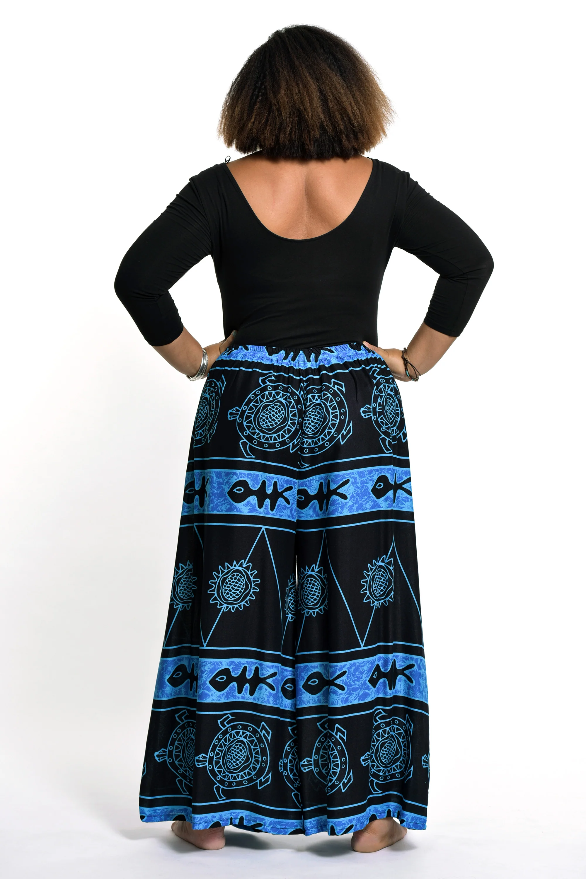 2452-Plus-Size-Turtle-Print-Palazzo-Style-Harem-Pants-in-Blue-3.webp Plus Size Turtle Print Palazzo Style Harem Pants in Blue