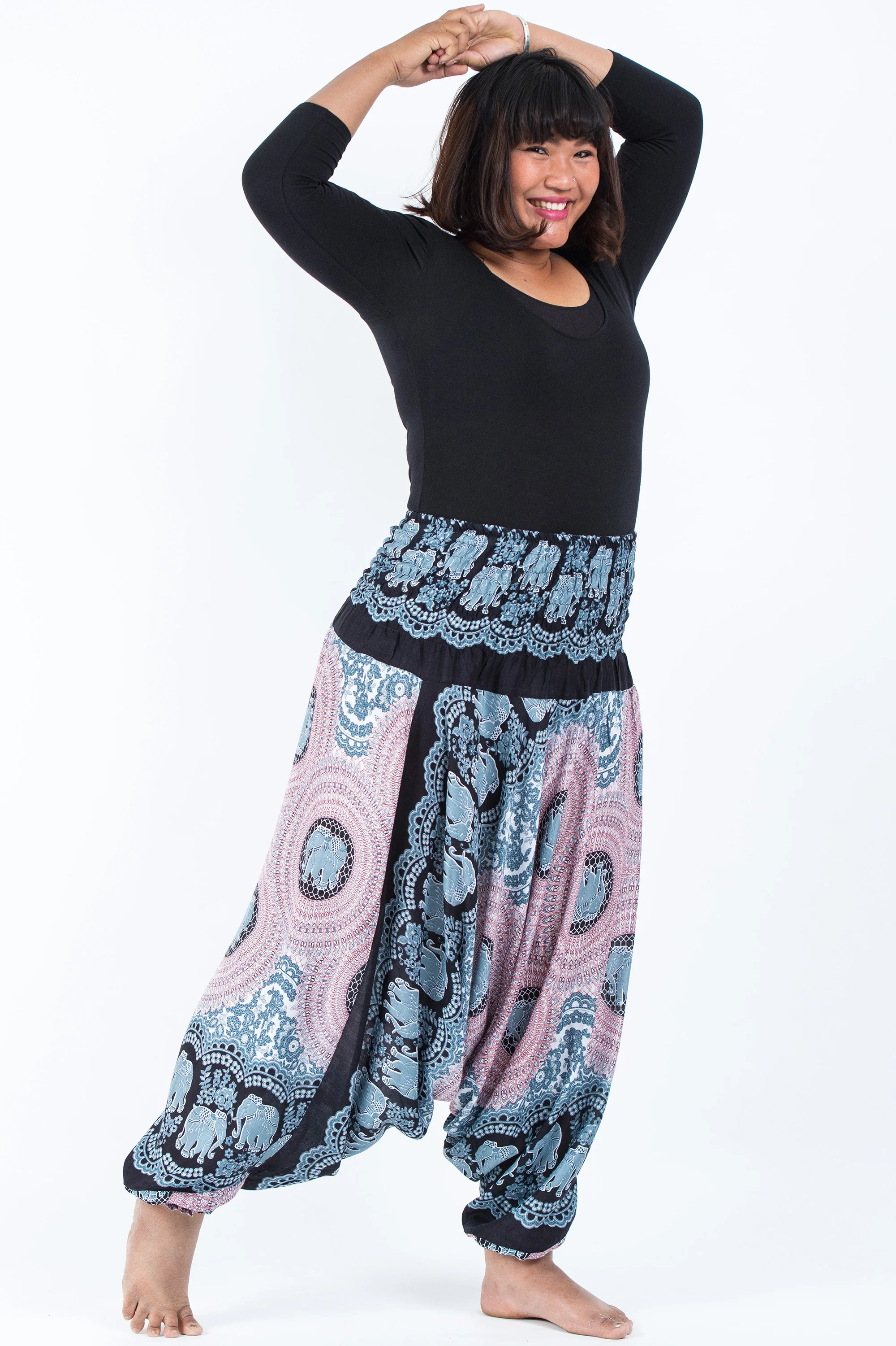 2470-Plus-Size-Mandala-Elephant-2-in-1-Jumpsuit-Elephant-Pants-in-Silver-Gray-3.webp Plus Size Mandala Elephant 2-in-1 Jumpsuit Elephant Pants in Silver Gray