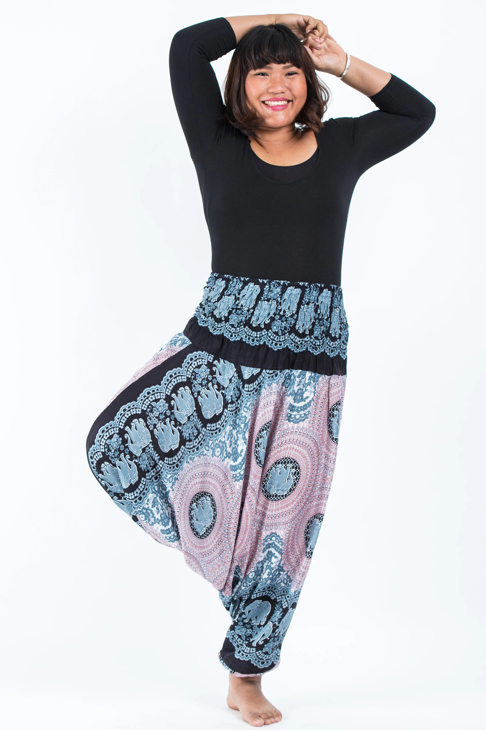 2470-Plus-Size-Mandala-Elephant-2-in-1-Jumpsuit-Elephant-Pants-in-Silver-Gray-5.webp Plus Size Mandala Elephant 2-in-1 Jumpsuit Elephant Pants in Silver Gray