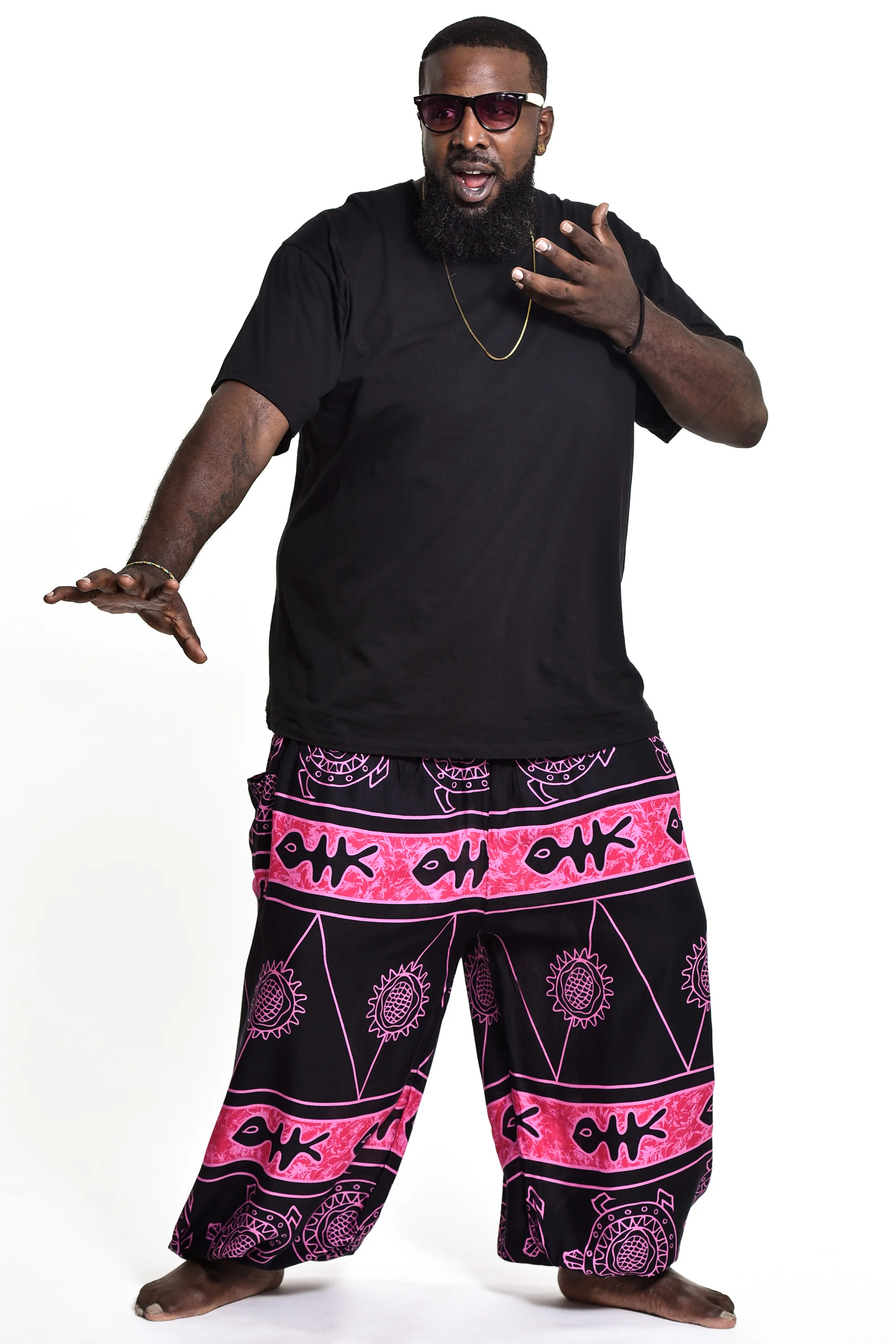 2472-Plus-Size-Turtle-Print-Men-s-Harem-Pants-in-Pink-4.webp Plus Size Turtle Print Men's Harem Pants in Pink