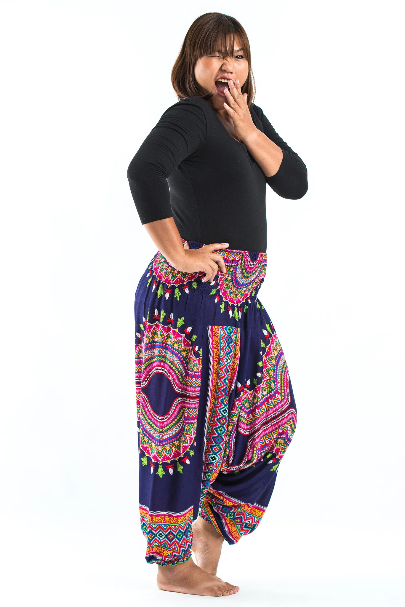 2479-Plus-Size-Dashiki-Prints-2-in-1-Jumpsuit-Harem-Pants-in-Navy-3.webp Plus Size Dashiki Prints 2-in-1 Jumpsuit Harem Pants in Navy