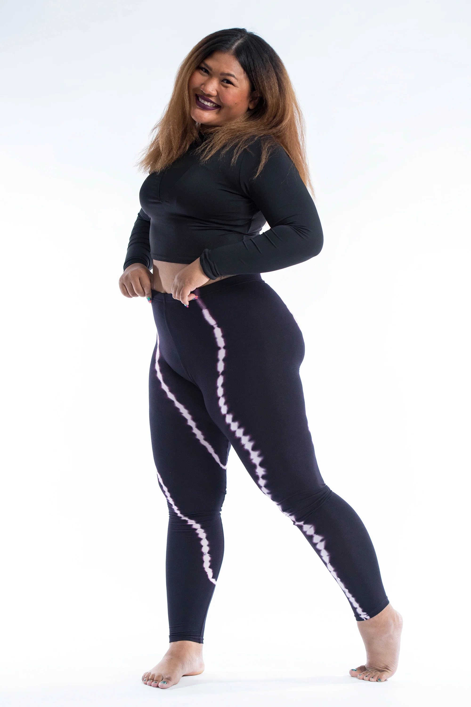 2484-Plus-Size-Black-Tie-Dye-Cotton-Leggings-in-Electra-Pink-5.webp Plus Size Black Tie Dye Cotton Leggings in Electra Pink