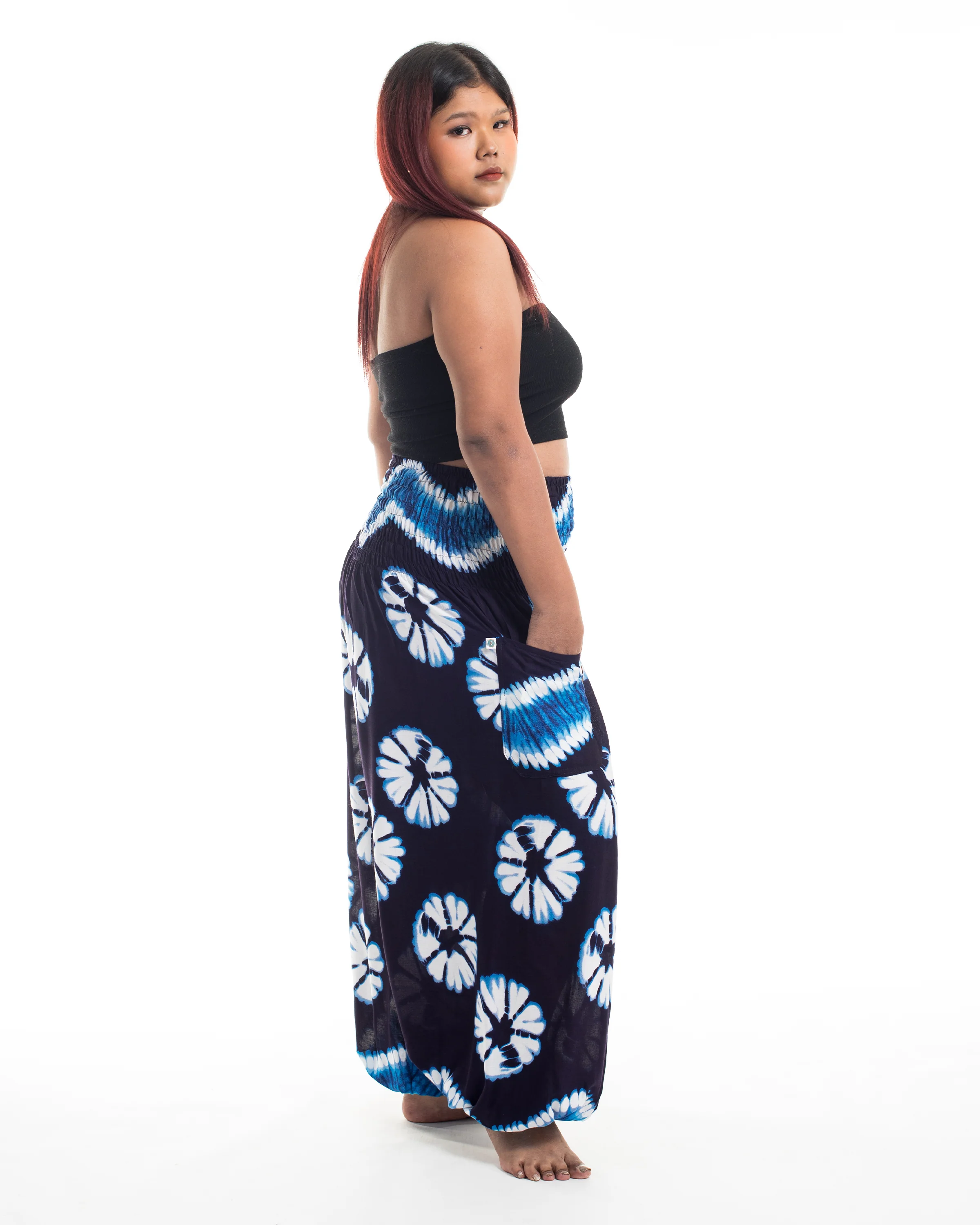 2487-Plus-Size-Tie-Dye-Women-s-Harem-Pants-in-Indigo-3.webp Plus Size Tie Dye Women's Harem Pants in Indigo