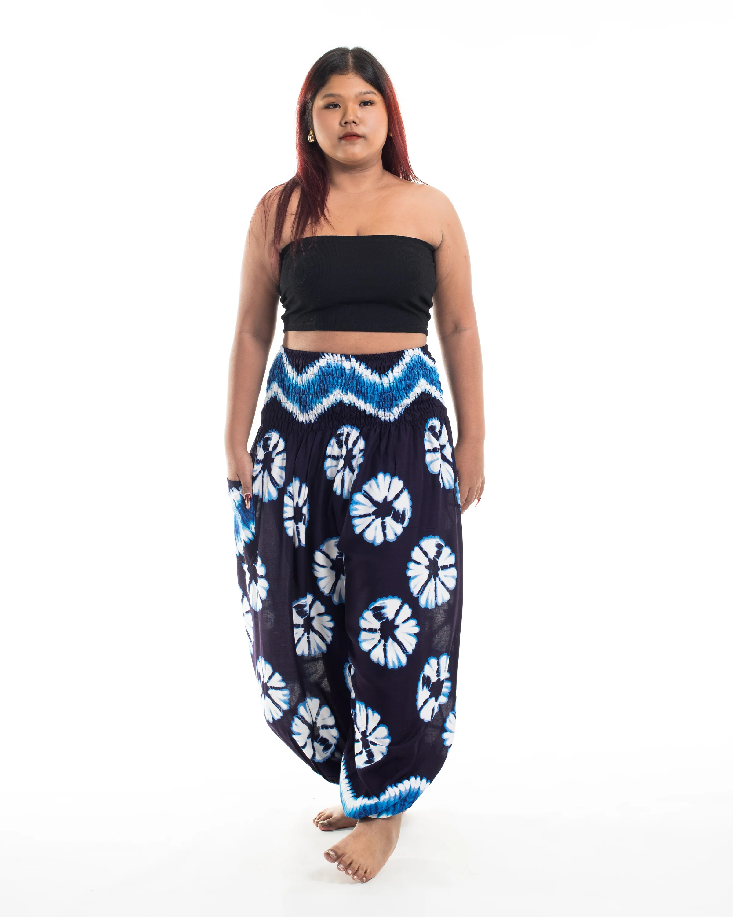 2487-Plus-Size-Tie-Dye-Women-s-Harem-Pants-in-Indigo-4.webp Plus Size Tie Dye Women's Harem Pants in Indigo