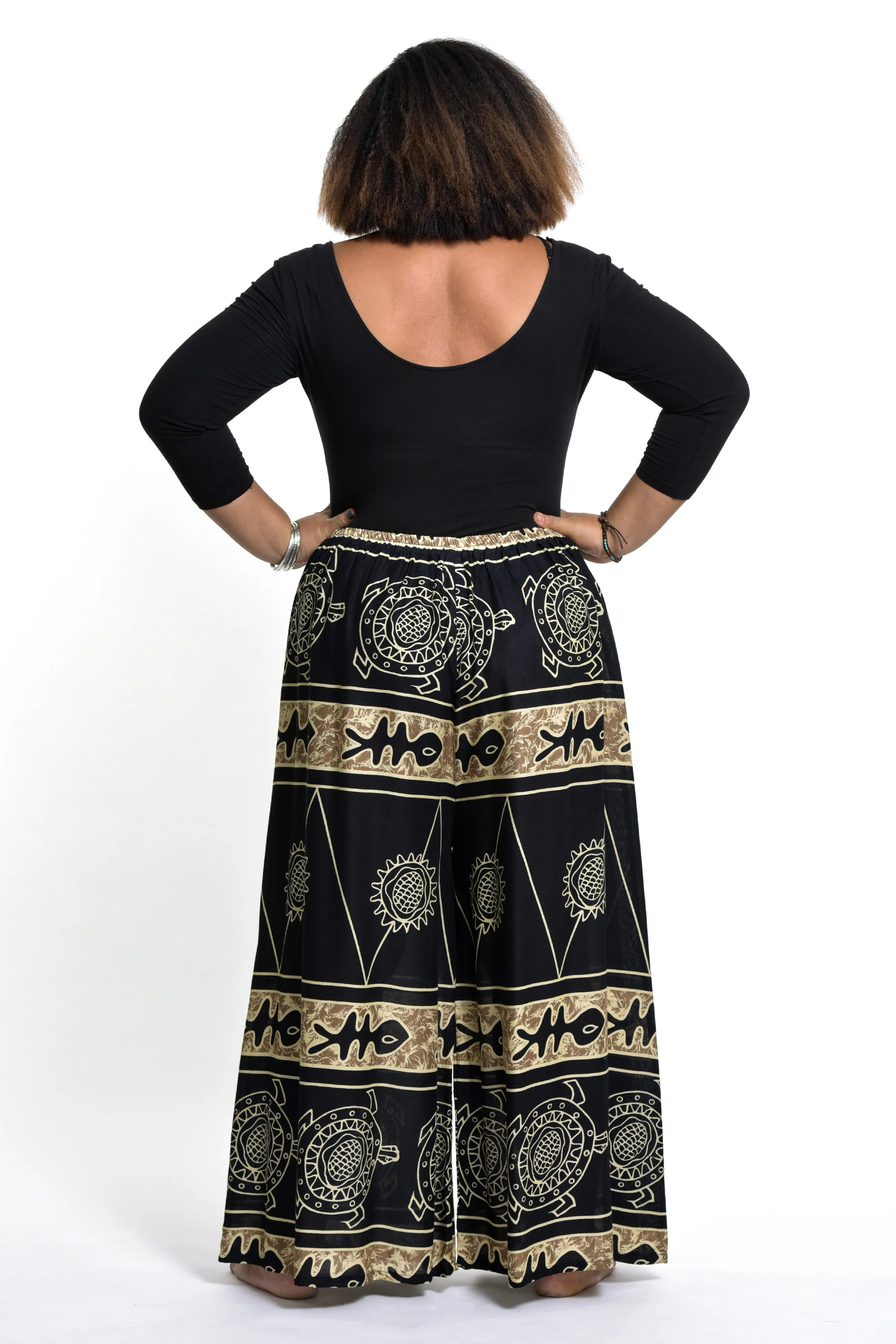 2488-Plus-Size-Turtle-Print-Palazzo-Style-Harem-Pants-in-Gold-4.webp Plus Size Turtle Print Palazzo Style Harem Pants in Gold