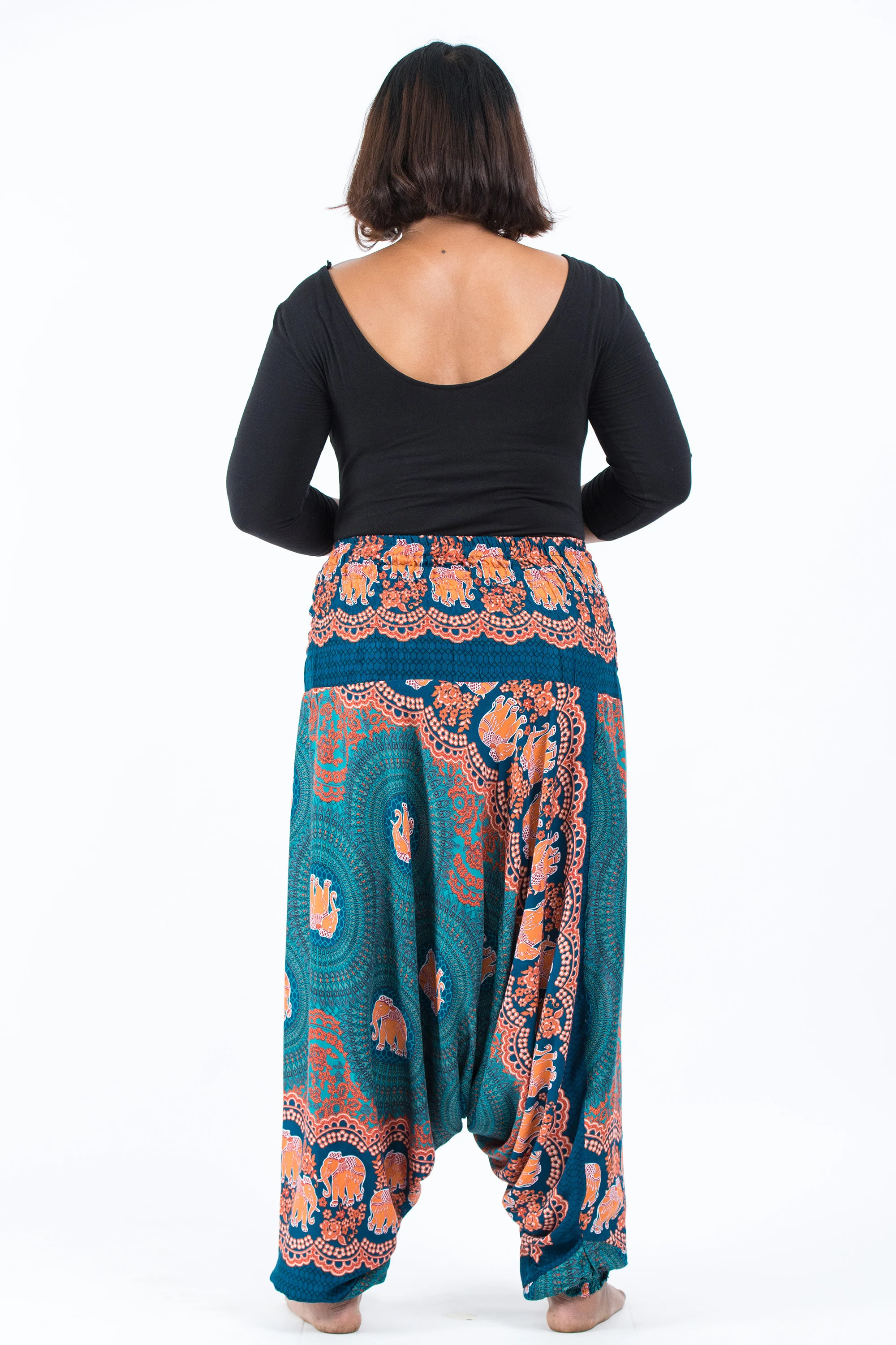 2489-Plus-Size-Mandala-Elephant-2-in-1-Jumpsuit-Elephant-Pants-in-Turquoise-4.webp Plus Size Mandala Elephant 2-in-1 Jumpsuit Elephant Pants in Turquoise