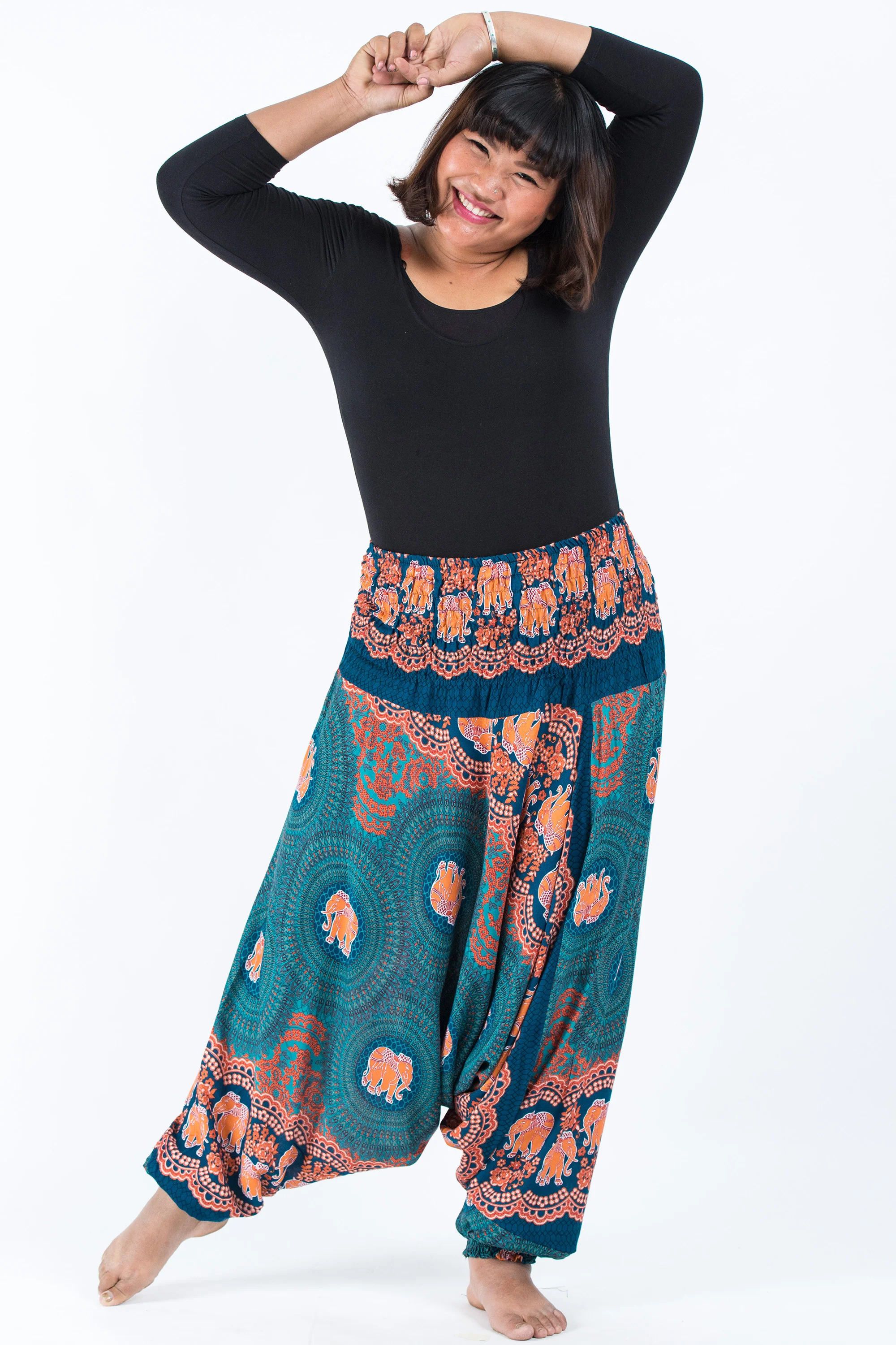 2489-Plus-Size-Mandala-Elephant-2-in-1-Jumpsuit-Elephant-Pants-in-Turquoise-5.webp Plus Size Mandala Elephant 2-in-1 Jumpsuit Elephant Pants in Turquoise
