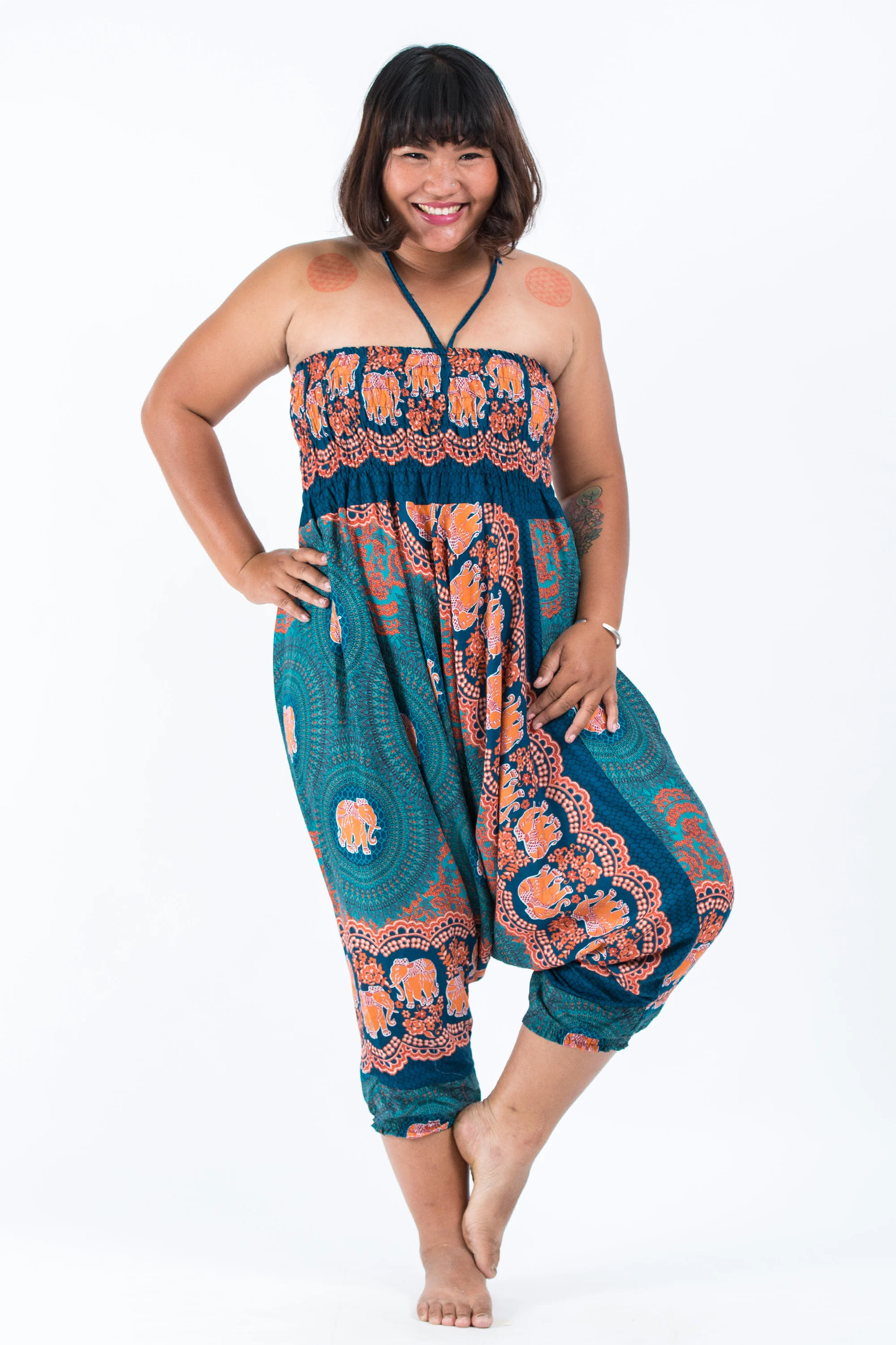 2489-Plus-Size-Mandala-Elephant-2-in-1-Jumpsuit-Elephant-Pants-in-Turquoise-6.webp Plus Size Mandala Elephant 2-in-1 Jumpsuit Elephant Pants in Turquoise