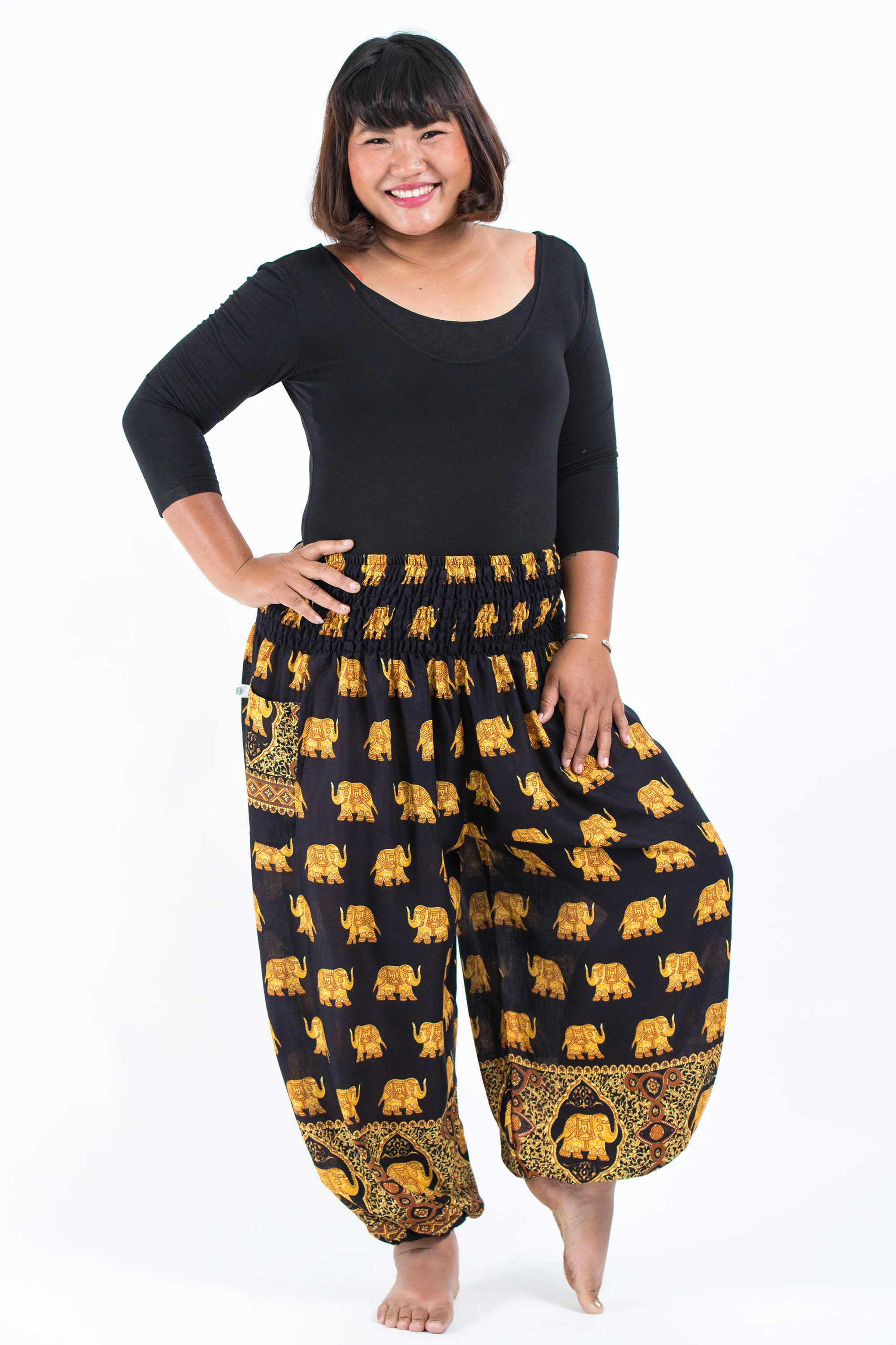 2491-Plus-Size-Golden-Elephant-Women-s-Elephant-Pants-in-Black-5.webp Plus Size Golden Elephant Women's Elephant Pants in Black