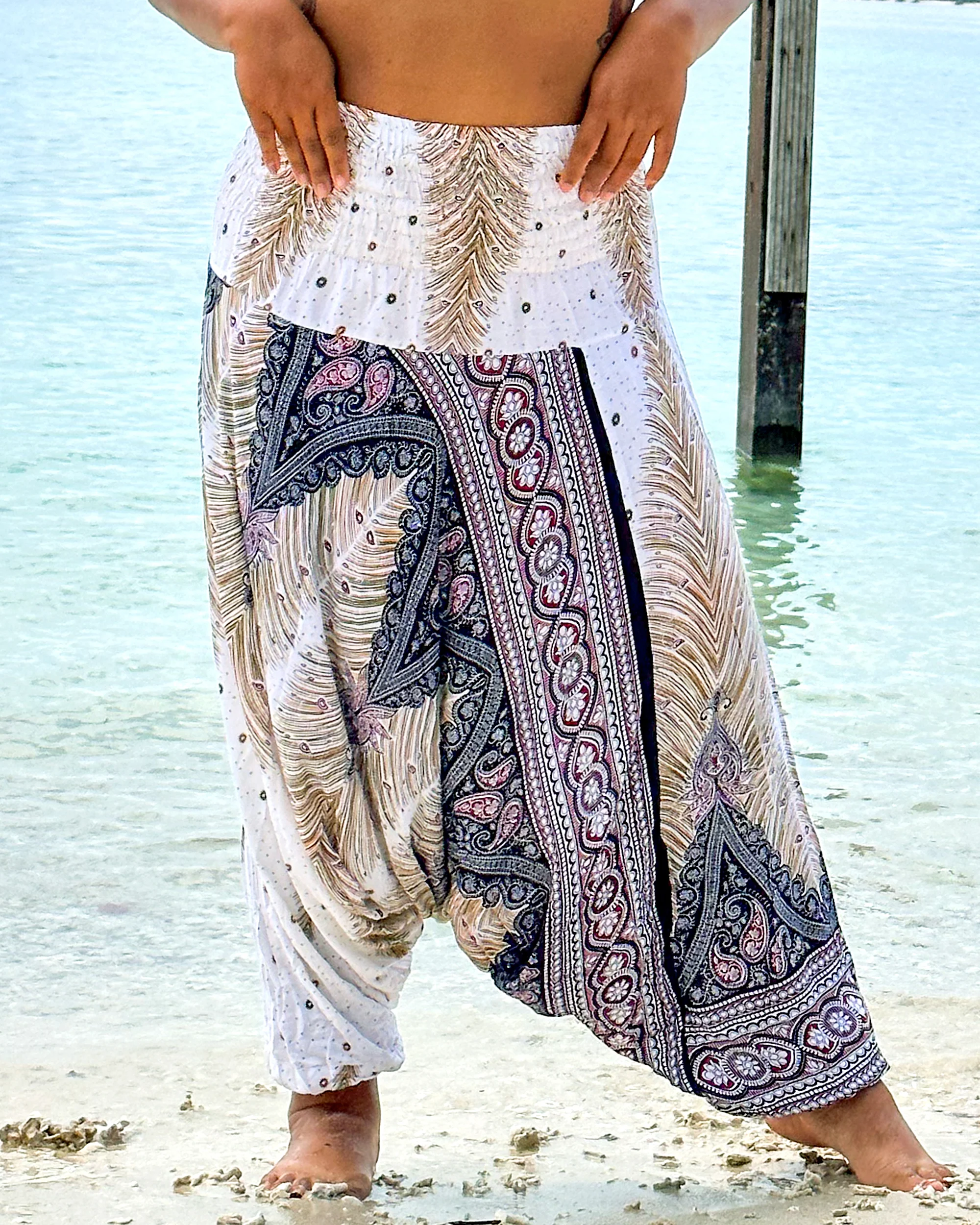 2493-Plus-Size-Peacock-Feathers-2-in-1-Jumpsuit-Harem-Pants-in-White-2.webp Plus Size Peacock Feathers 2-in-1 Jumpsuit Harem Pants in White