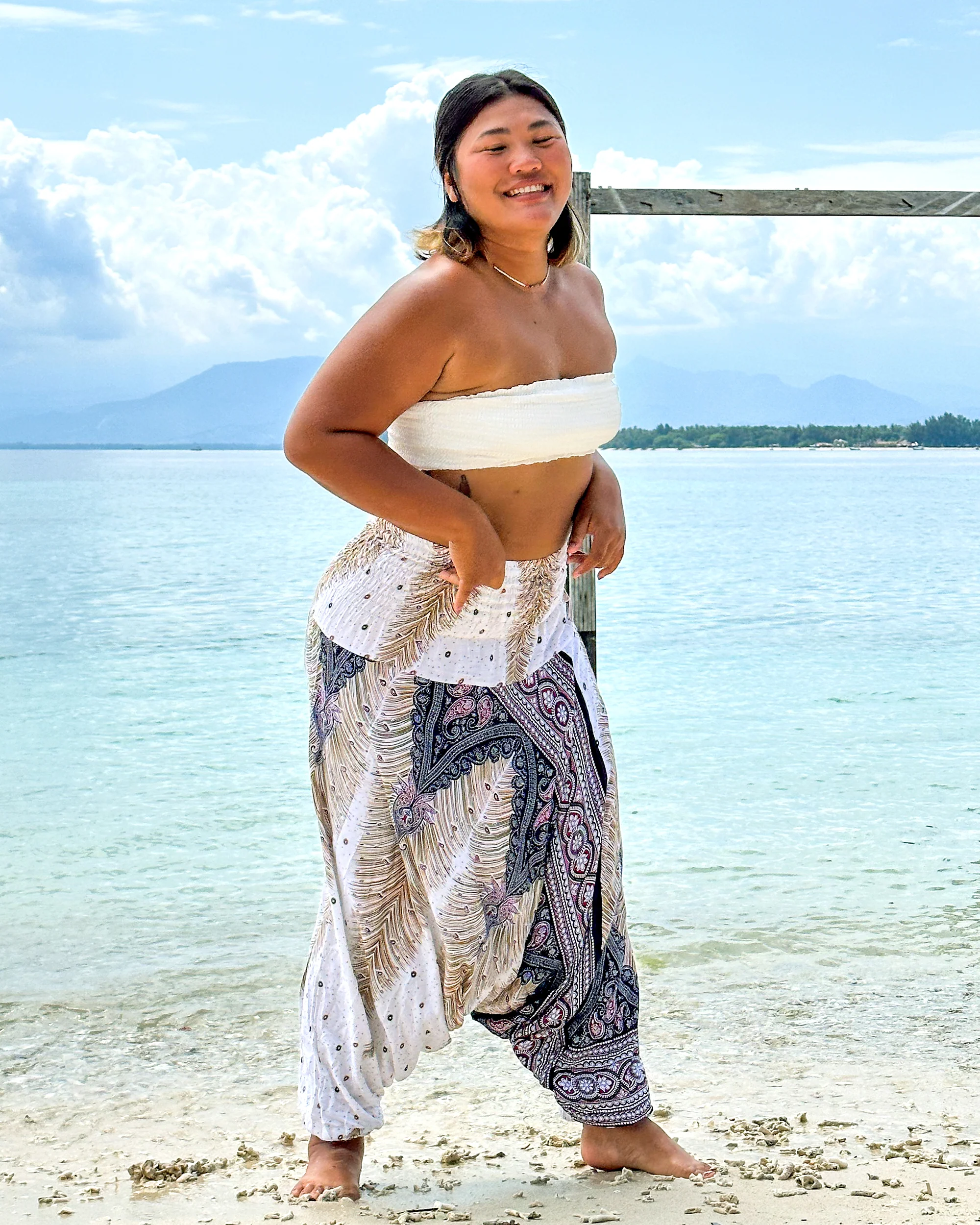 2493-Plus-Size-Peacock-Feathers-2-in-1-Jumpsuit-Harem-Pants-in-White-3.webp Plus Size Peacock Feathers 2-in-1 Jumpsuit Harem Pants in White