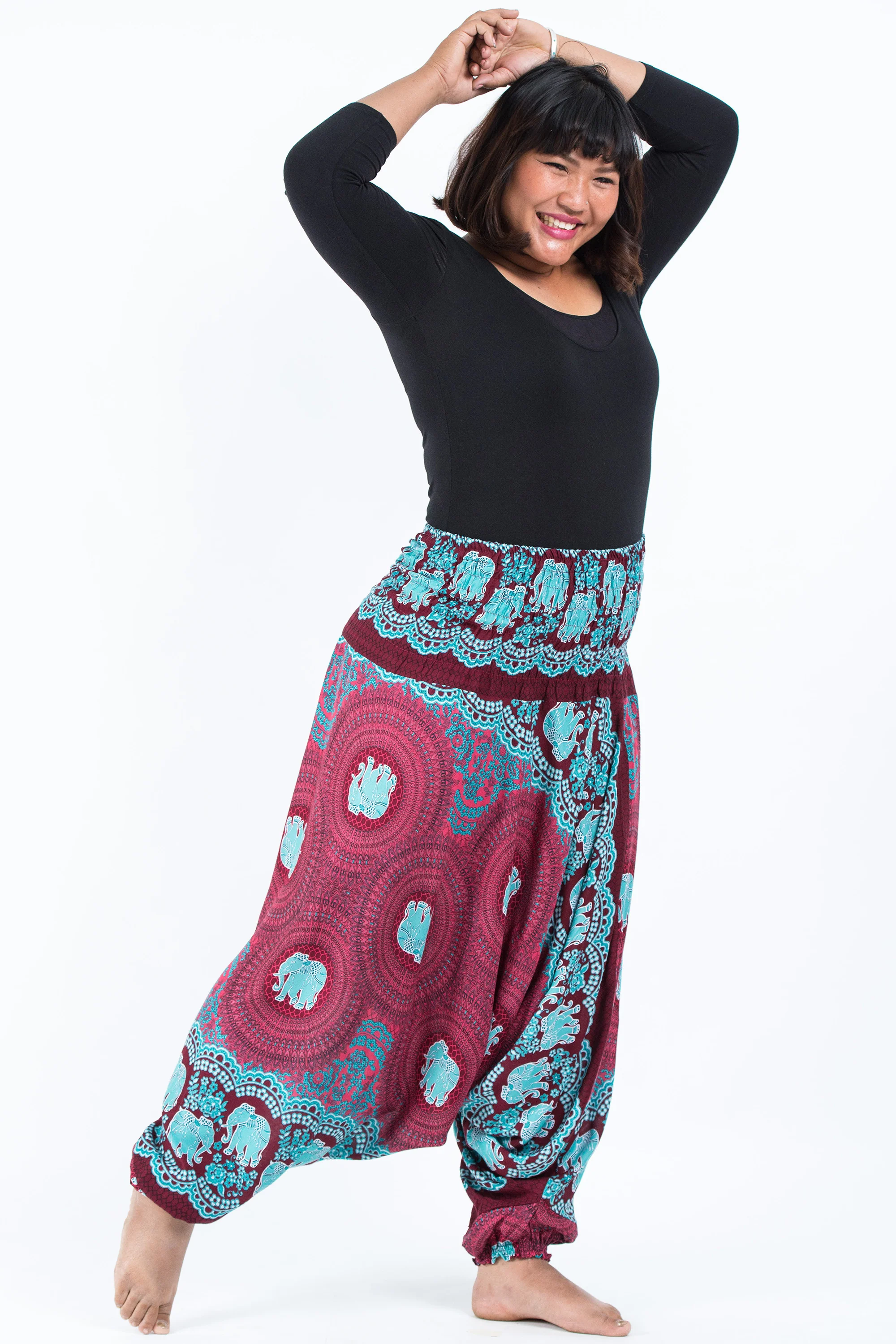 2501-Plus-Size-Mandala-Elephant-2-in-1-Jumpsuit-Elephant-Pants-in-Red-3.webp Plus Size Mandala Elephant 2-in-1 Jumpsuit Elephant Pants in Red