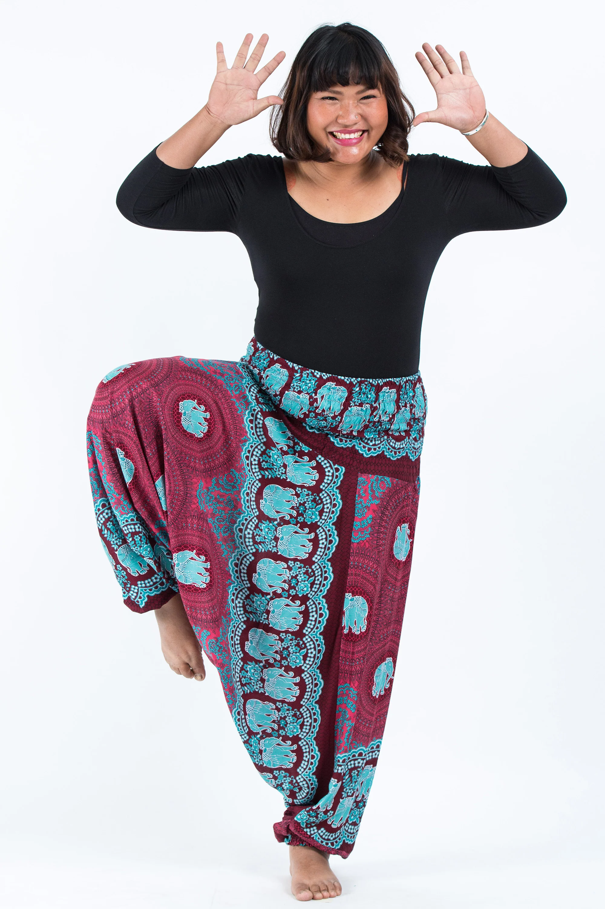 2501-Plus-Size-Mandala-Elephant-2-in-1-Jumpsuit-Elephant-Pants-in-Red-5.webp Plus Size Mandala Elephant 2-in-1 Jumpsuit Elephant Pants in Red