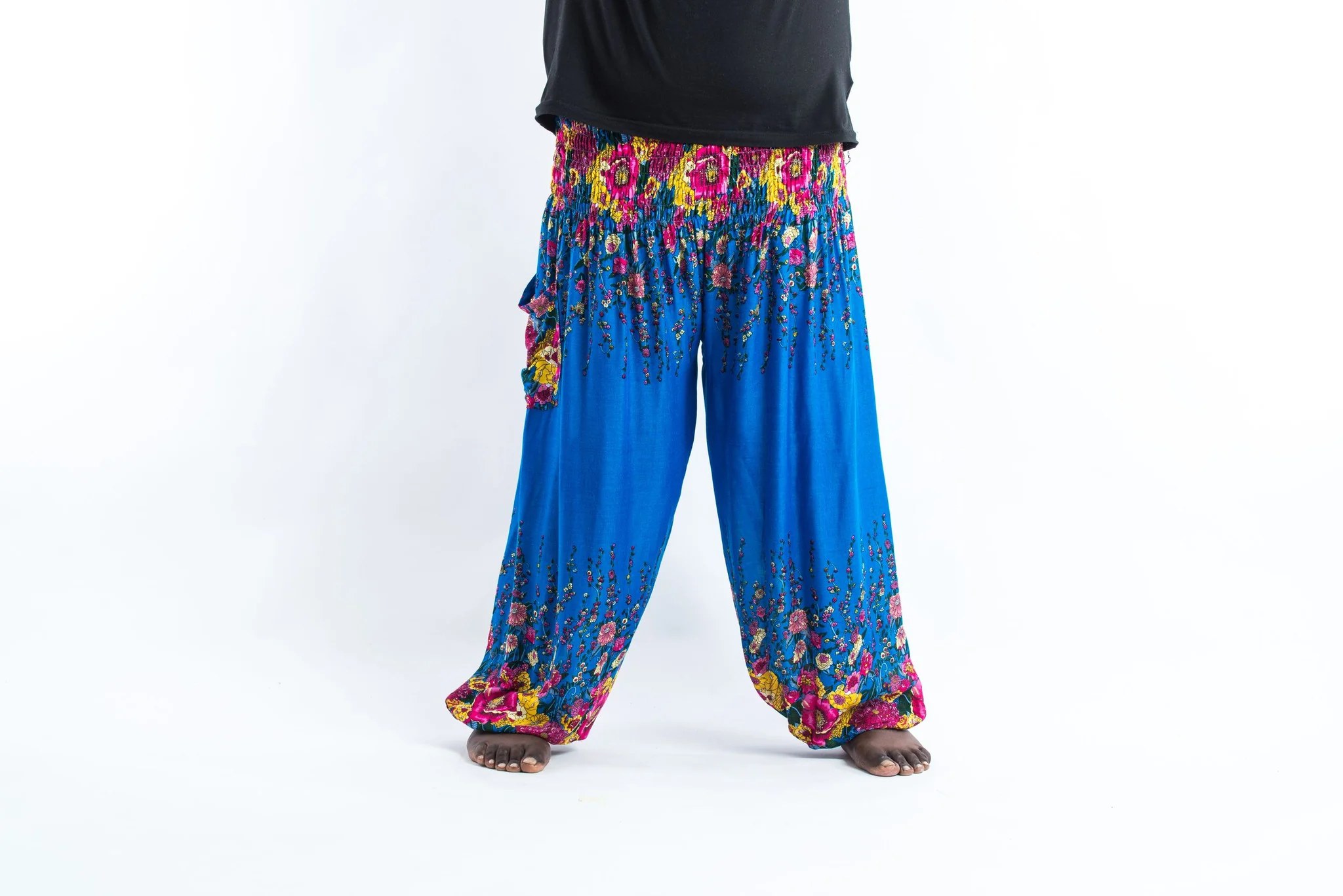2503-Plus-Size-Floral-Men-s-Harem-Pants-in-Ocean-Blue-2.webp Plus Size Floral Men's Harem Pants in Ocean Blue