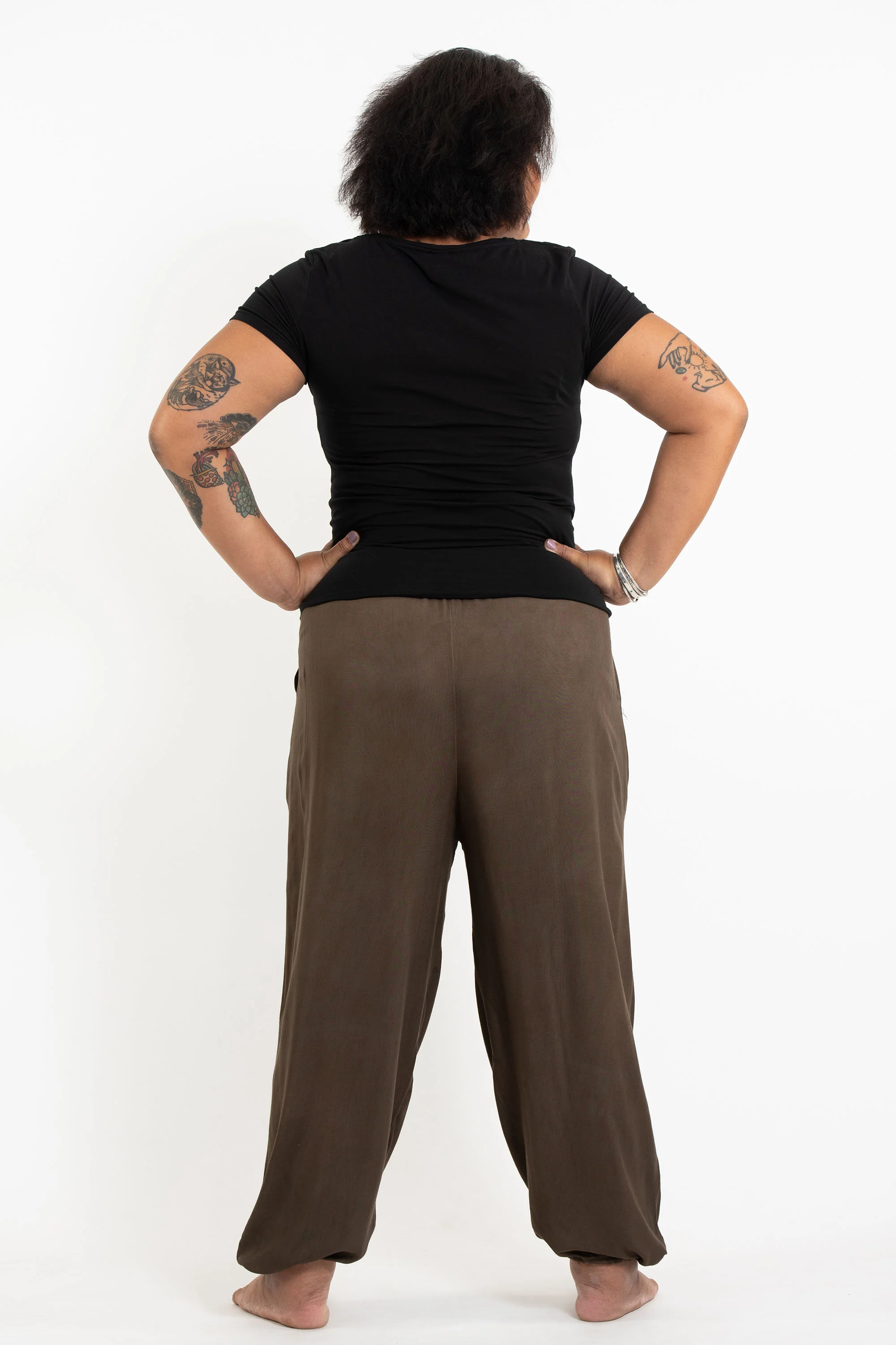 2504-Plus-Size-Solid-Color-Drawstring-Women-s-Yoga-Massage-Pants-in-Brown-4.webp Plus Size Solid Color Drawstring Women's Yoga Massage Pants in Brown