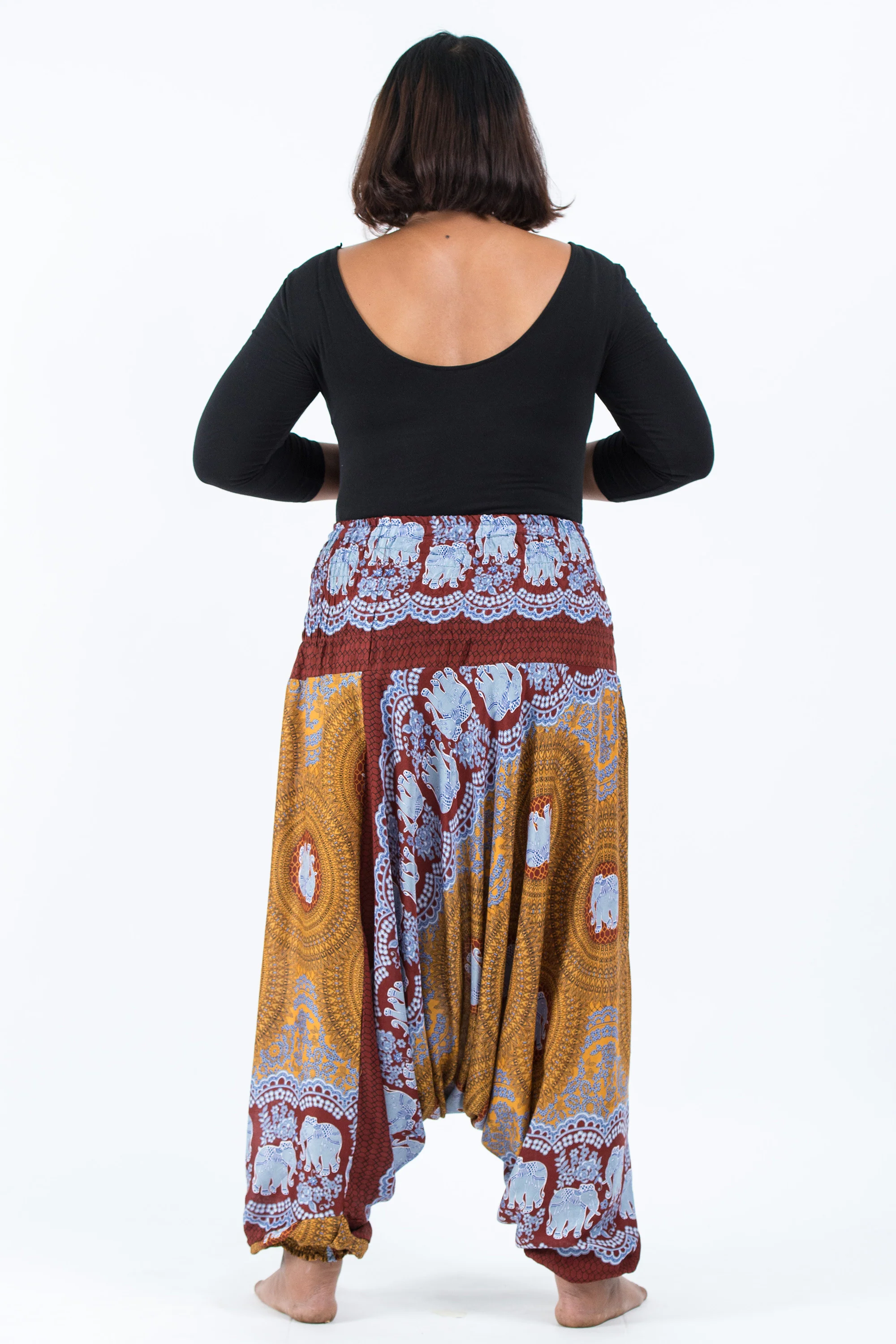 2506-Plus-Size-Mandala-Elephant-2-in-1-Jumpsuit-Elephant-Pants-in-Bronze-4.webp Plus Size Mandala Elephant 2-in-1 Jumpsuit Elephant Pants in Bronze