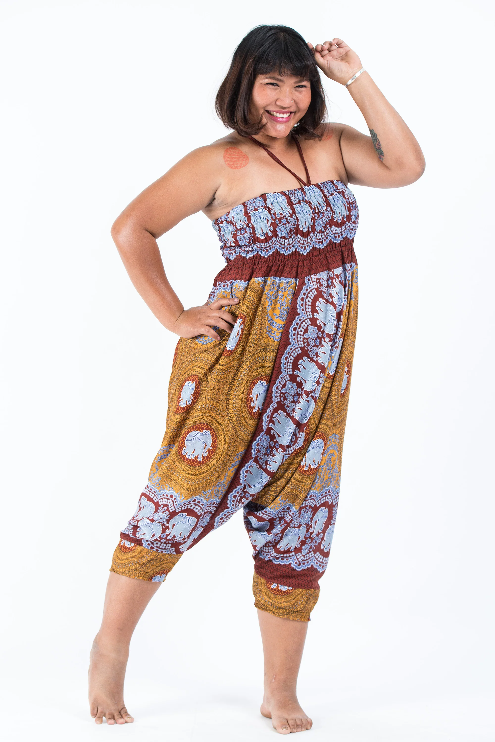 2506-Plus-Size-Mandala-Elephant-2-in-1-Jumpsuit-Elephant-Pants-in-Bronze-6.webp Plus Size Mandala Elephant 2-in-1 Jumpsuit Elephant Pants in Bronze