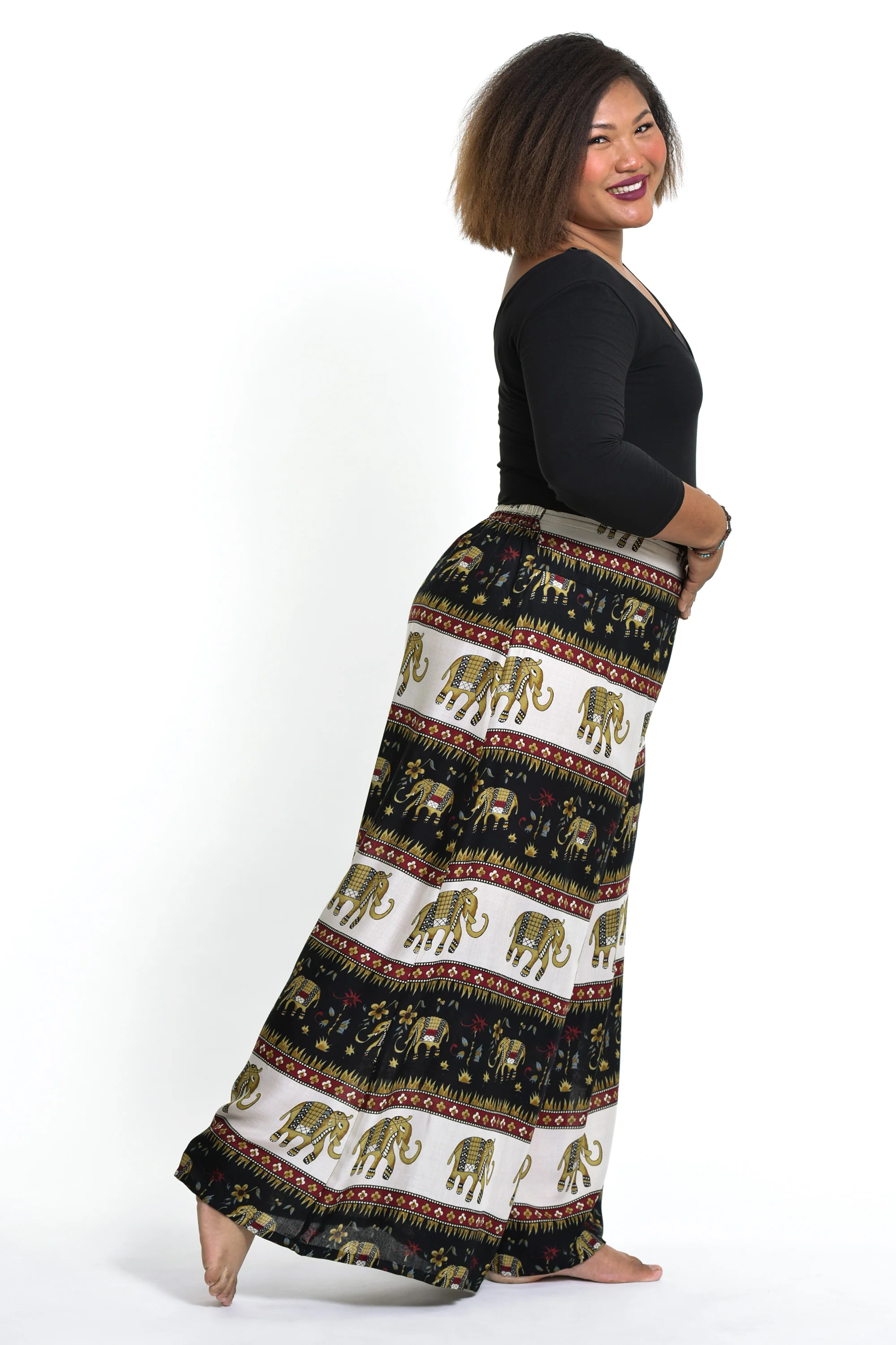 2509-Plus-Size-Elephant-Bliss-Palazzo-Style-Elephant-Pants-in-Black-3.webp Plus Size Elephant Bliss Palazzo Style Elephant Pants in Black