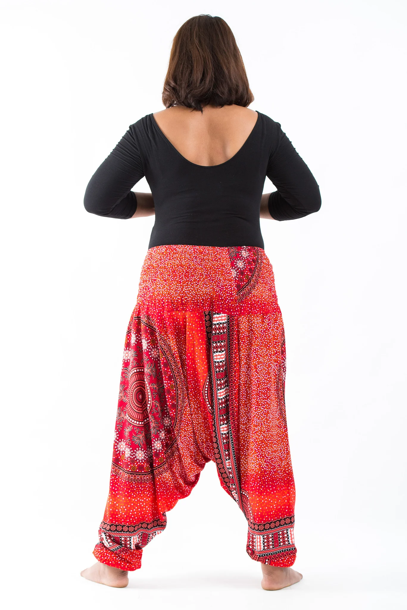2514-Plus-Size-Tribal-Chakras-2-in-1-Jumpsuit-Harem-Pants-in-Red-3.webp Plus Size Tribal Chakras 2-in-1 Jumpsuit Harem Pants in Red
