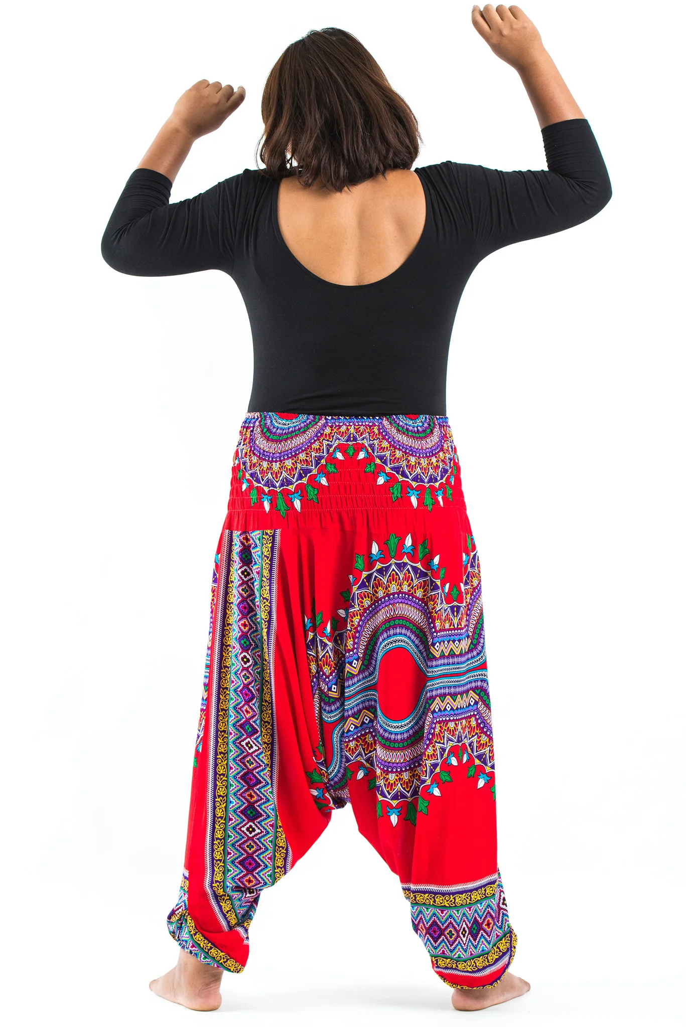 2523-Plus-Size-Dashiki-Prints-2-in-1-Jumpsuit-Harem-Pants-in-Red-4.webp Plus Size Dashiki Prints 2-in-1 Jumpsuit Harem Pants in Red